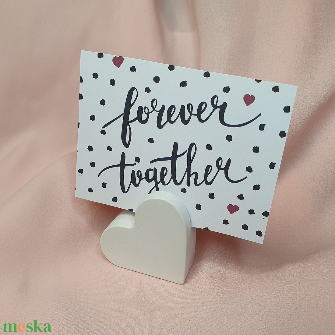 Fénykép/üzenet tartó szívecske gipszből - diy (csináld magad) - egységcsomag - Meska.hu