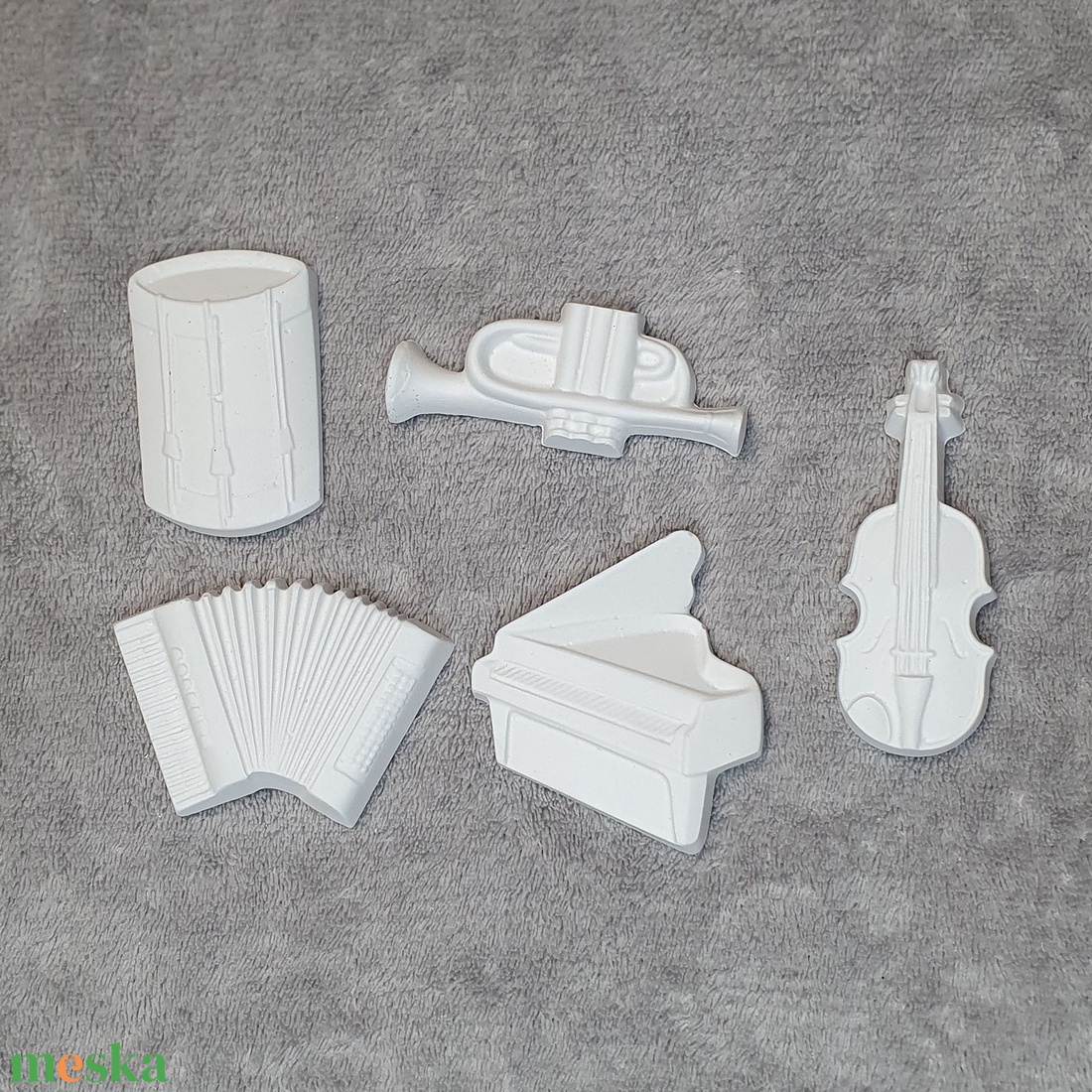 Festhető gipsz figura csomag (hangszerek) - 5 db - diy (csináld magad) - egységcsomag - Meska.hu