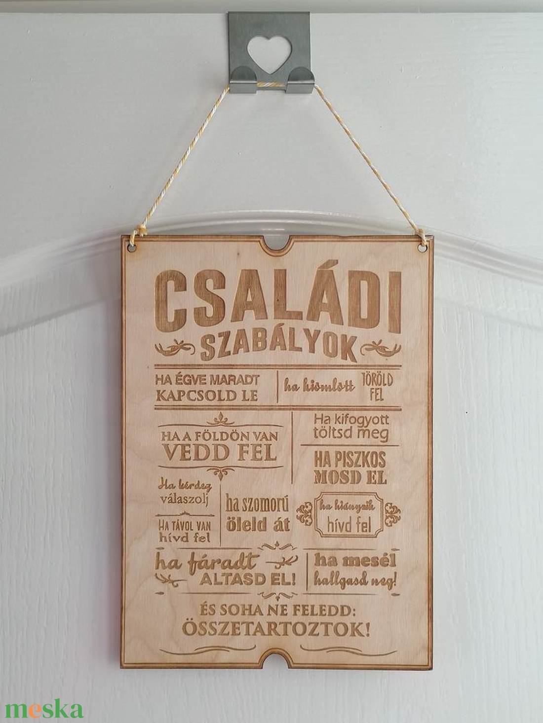 Családi szabályok tábla - otthon & lakás - babaszoba, gyerekszoba - babatakaró, gyerek pléd - Meska.hu