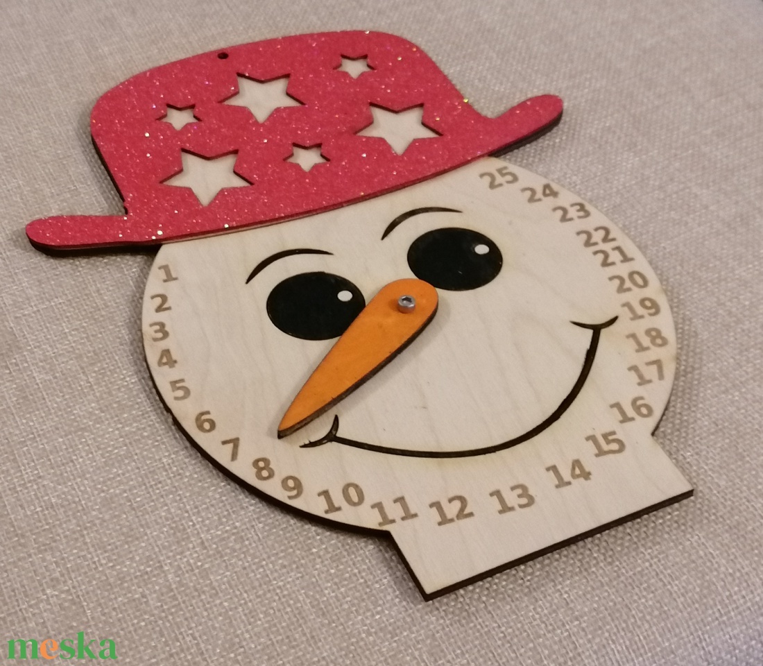 Karácsonyi visszaszámláló hóember - karácsony - karácsonyi lakásdekoráció - karácsonyi lakásdíszek - karácsonyi lakásdekoráció - Meska.hu