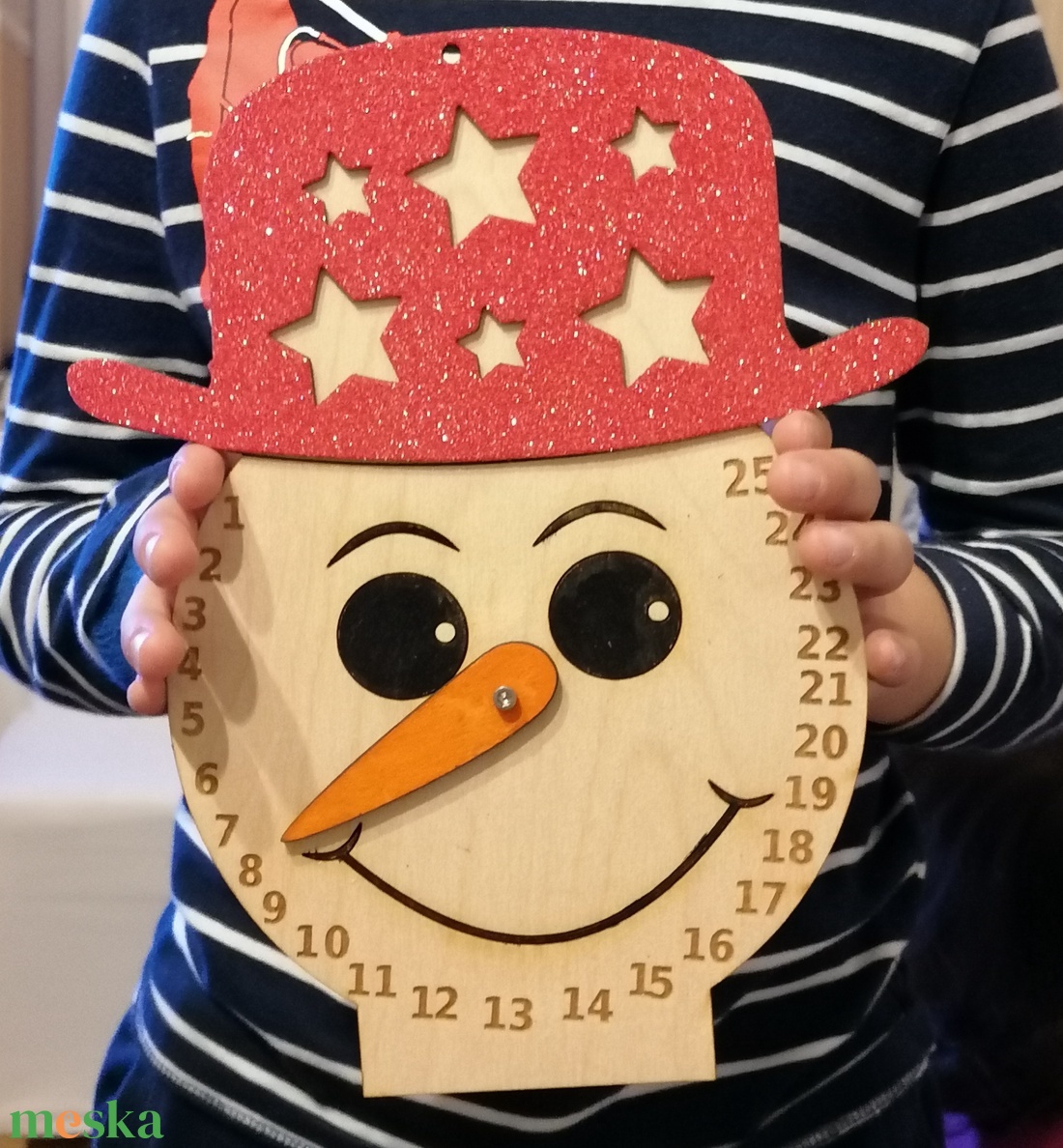 Karácsonyi visszaszámláló hóember - karácsony - karácsonyi lakásdekoráció - karácsonyi lakásdíszek - karácsonyi lakásdekoráció - Meska.hu