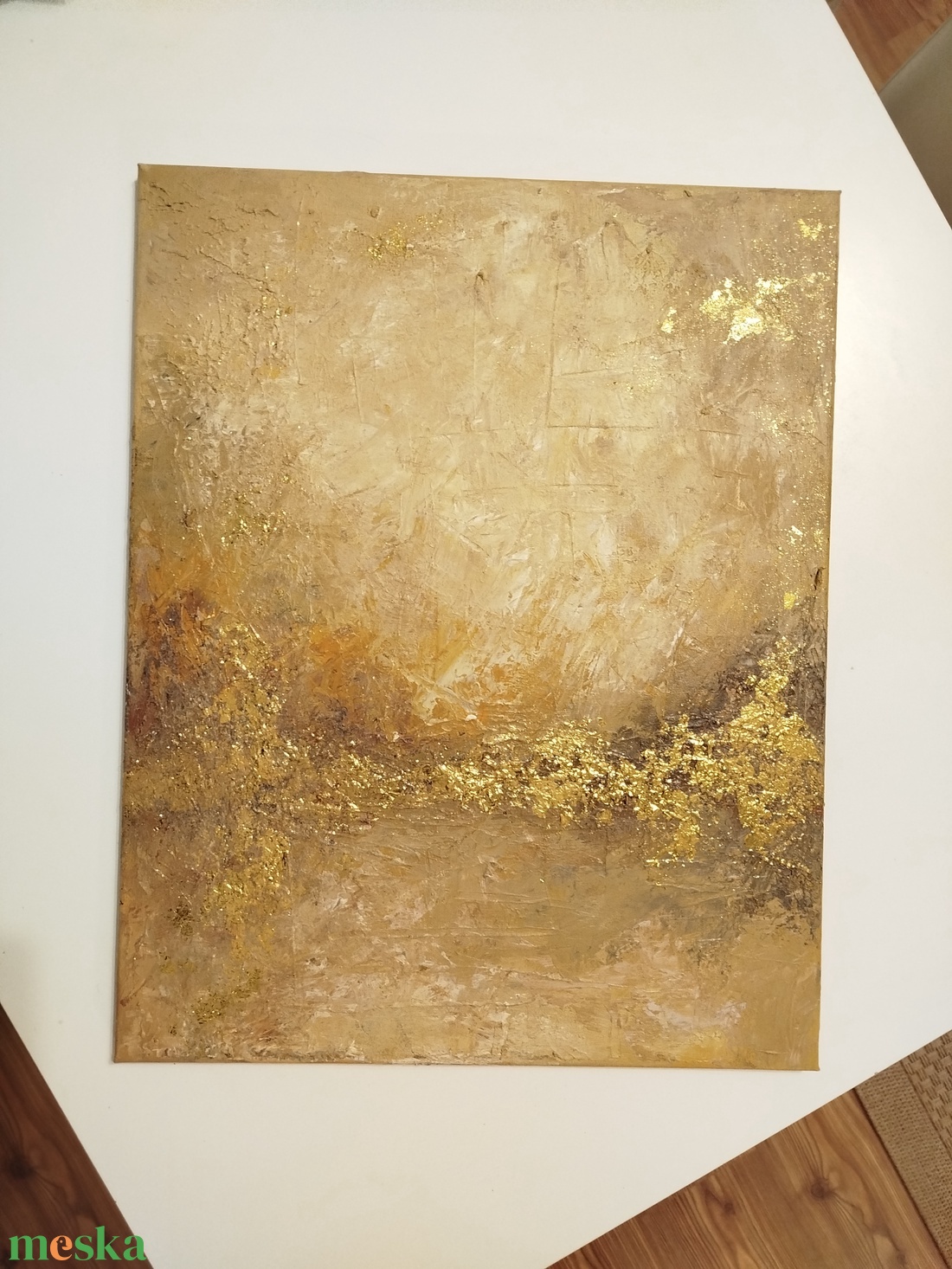 Golden (Absztrakt akril festmény)  - művészet - festmény - akril - Meska.hu