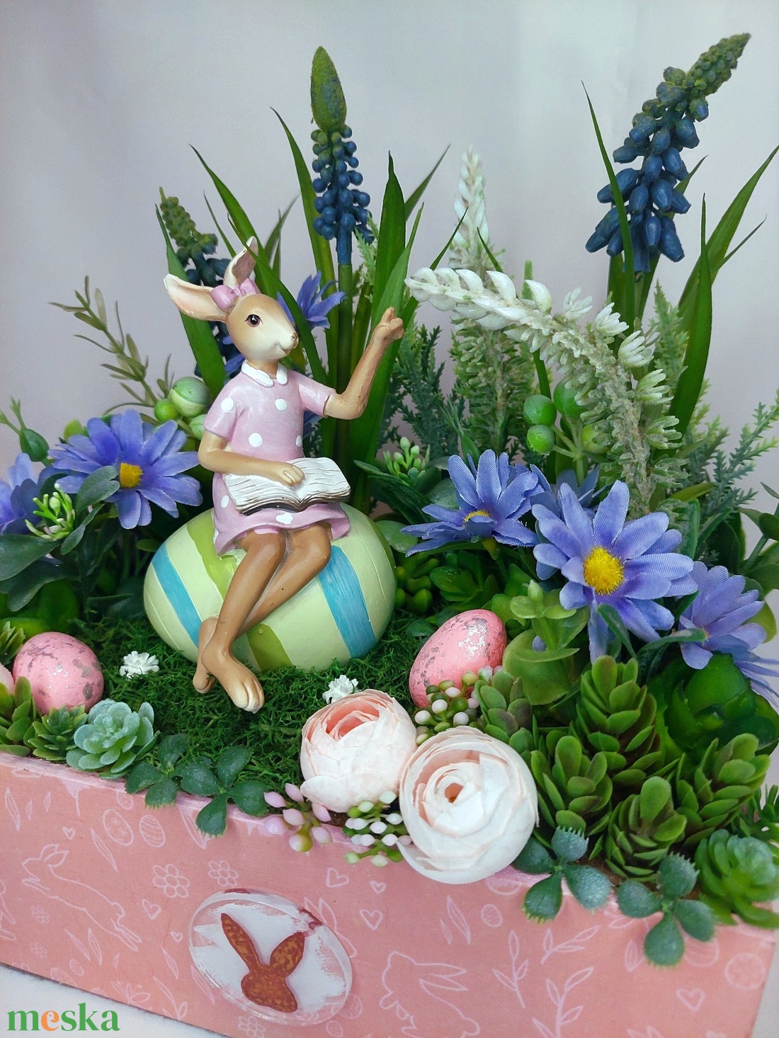 Húsvéti nyuszilány - otthon & életmód - dekoráció - asztal és polc dekoráció - asztaldísz - Meska.hu