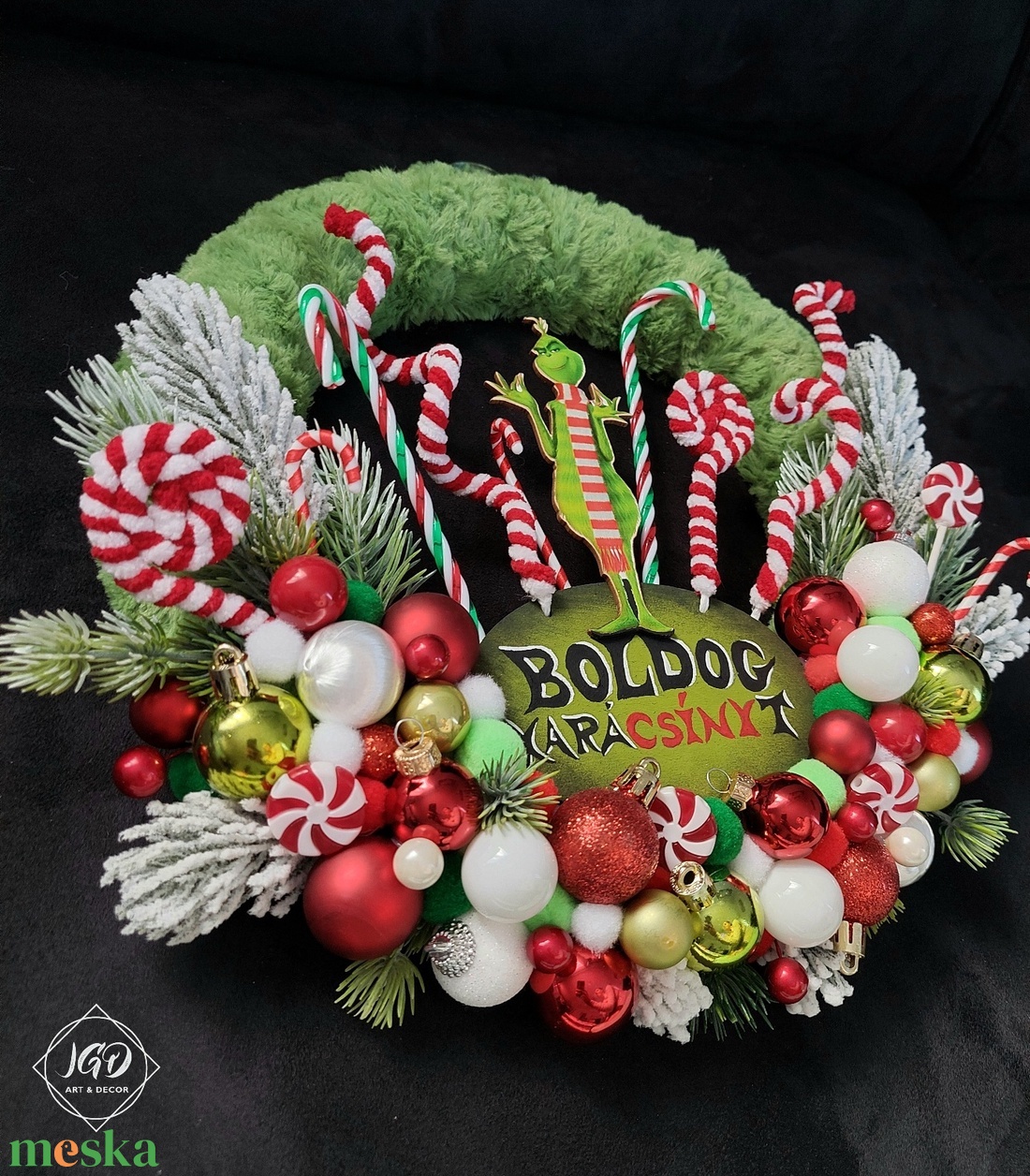 Grincs karácsonya - karácsony - adventi díszek - adventi ajtódísz - Meska.hu