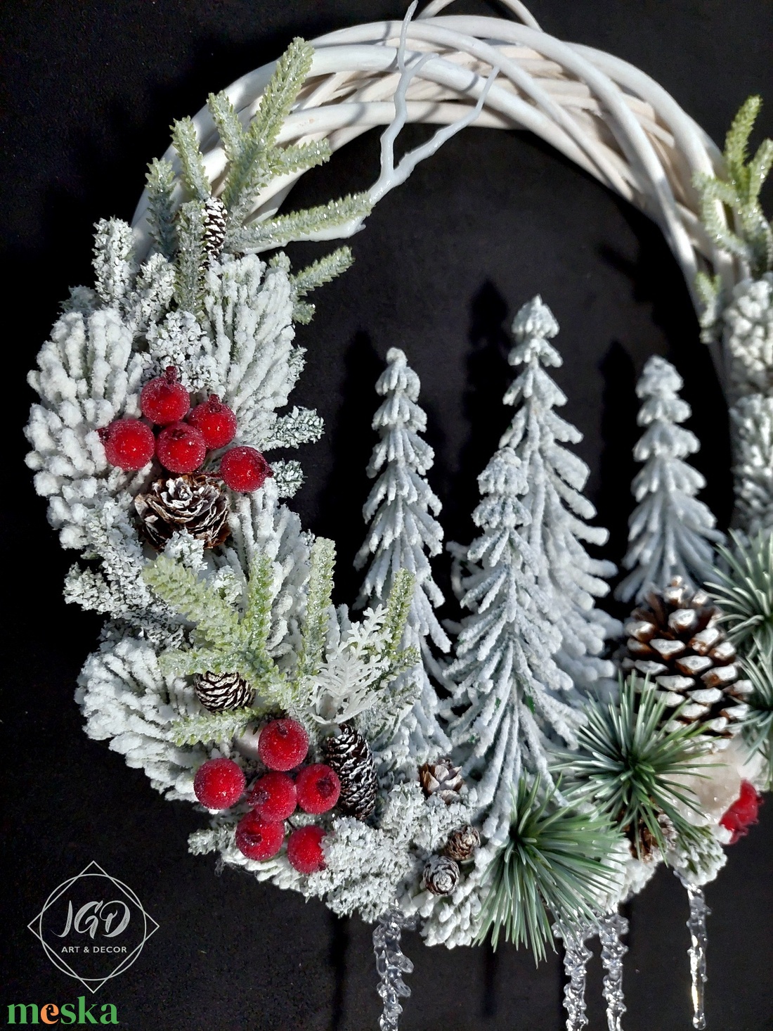 Havas téli erdő - karácsony - karácsonyi lakásdekoráció - karácsonyi ajtódíszek - Meska.hu