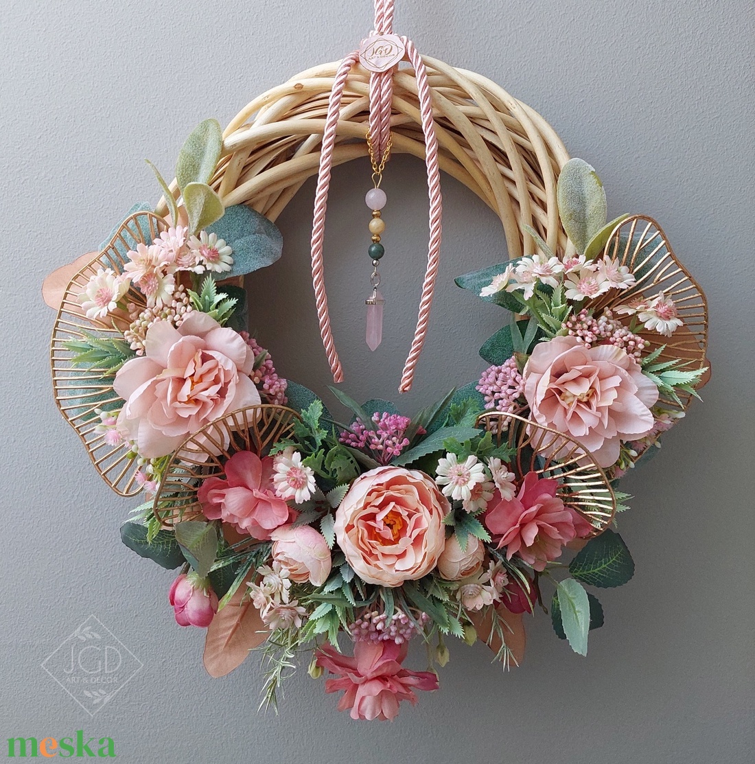 Arany-rózsaszín elegancia - otthon & életmód - dekoráció - ajtó- és ablak dekoráció - ajtódísz & kopogtató - Meska.hu