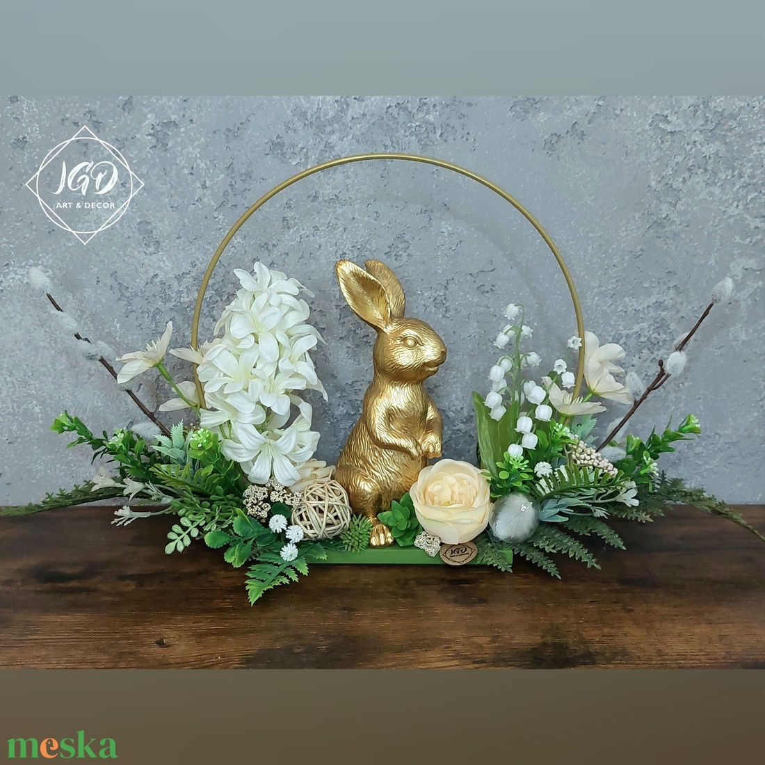 Elegáns arany nyuszi - otthon & életmód - dekoráció - asztal és polc dekoráció - asztaldísz - Meska.hu