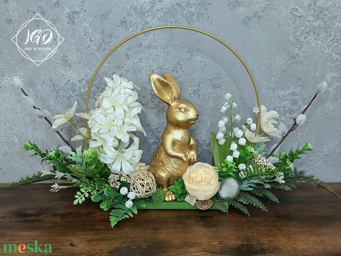 Elegáns arany nyuszi - otthon & életmód - dekoráció - asztal és polc dekoráció - asztaldísz - Meska.hu