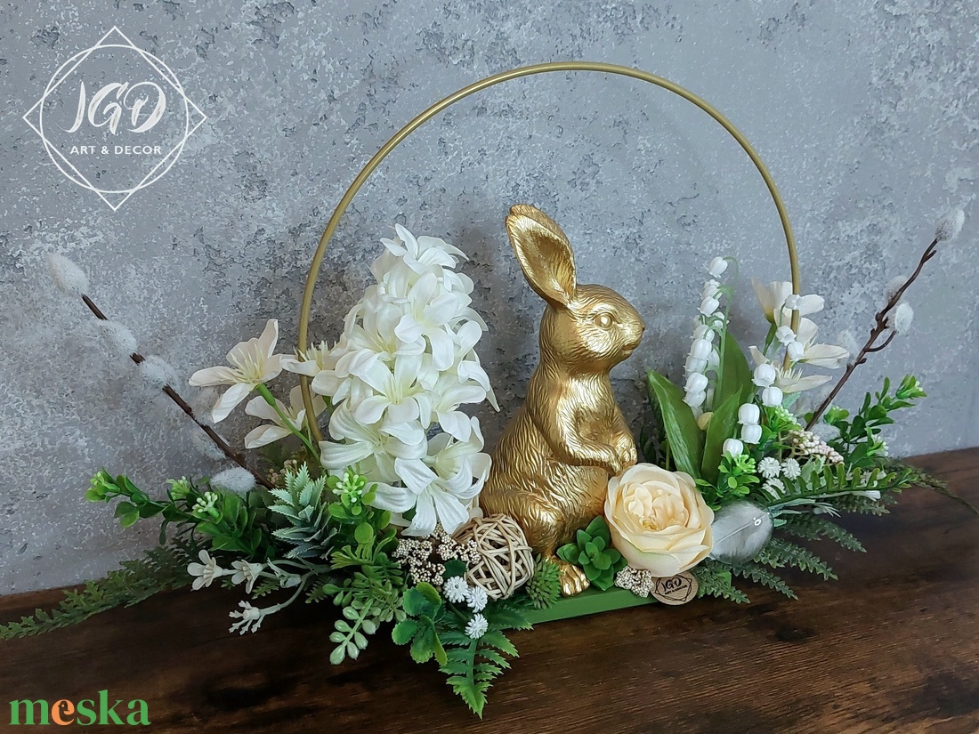 Elegáns arany nyuszi - otthon & életmód - dekoráció - asztal és polc dekoráció - asztaldísz - Meska.hu