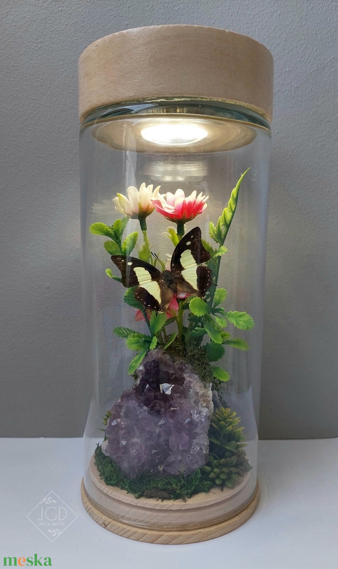 Lepke-ásvány kompozíció - otthon & életmód - dekoráció - asztal és polc dekoráció - asztaldísz - Meska.hu