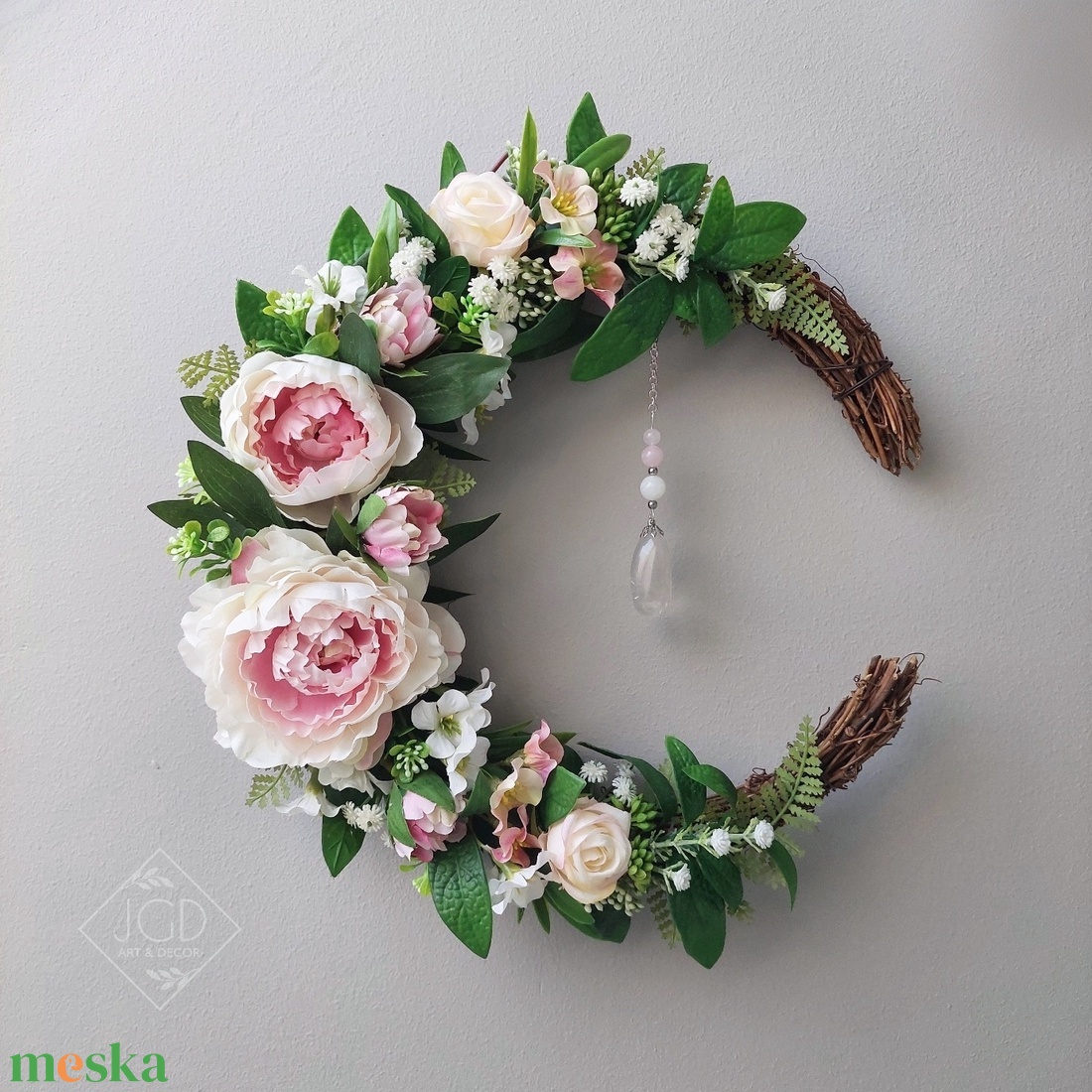 Lunar - Peony dísz - otthon & életmód - dekoráció - ajtó- és ablak dekoráció - ajtódísz & kopogtató - Meska.hu