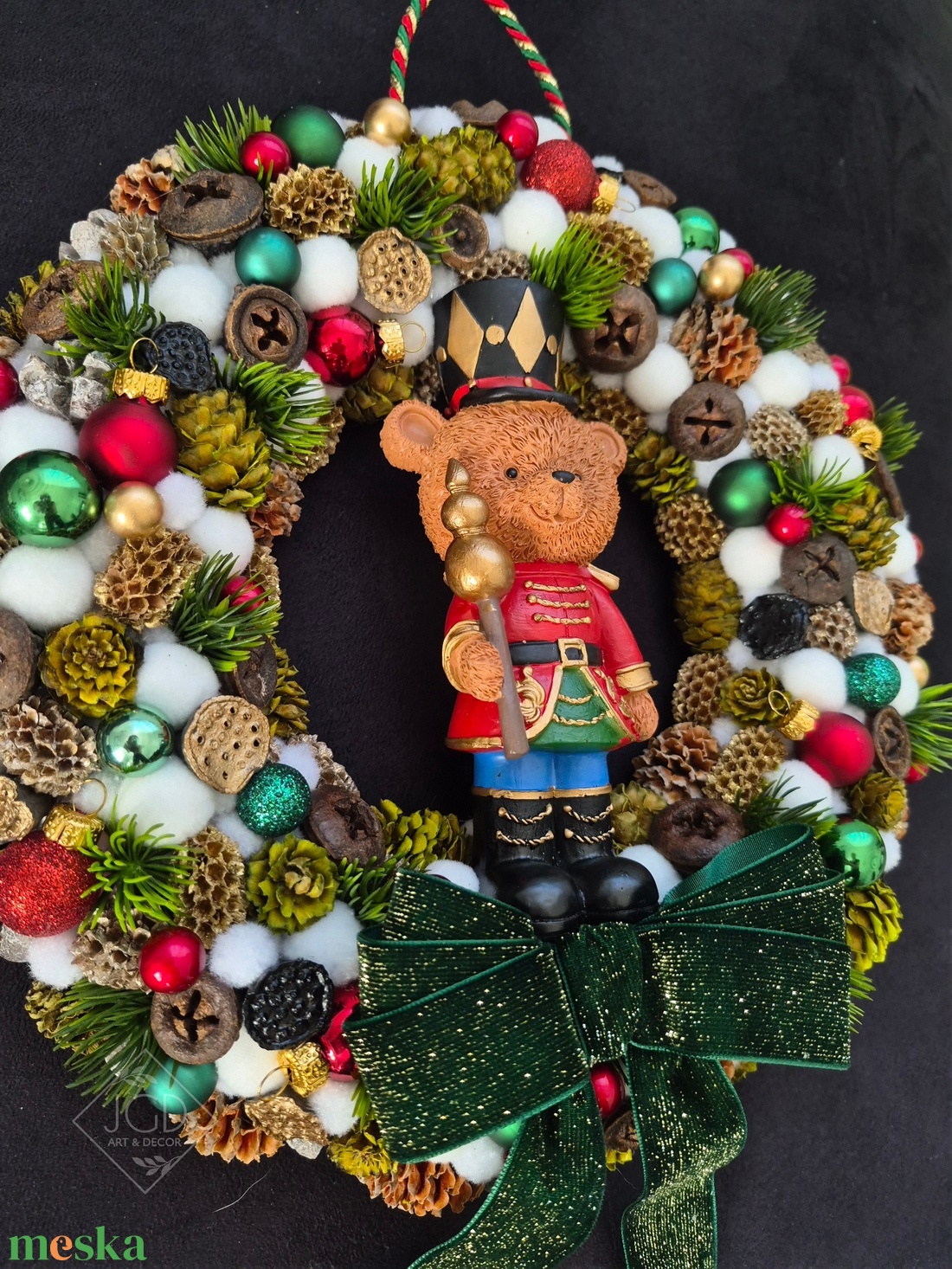 Mackók karácsonya 1 - karácsony - karácsonyi lakásdekoráció - karácsonyi ajtódíszek - Meska.hu