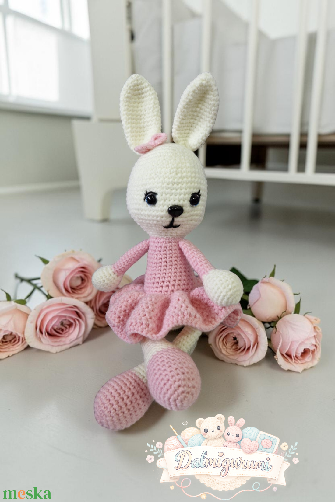 Horgolt amigurumi nyuszilány - egyedi ajándék, választható színekben - játék & sport - plüssállat & játékfigura - nyuszi - Meska.hu