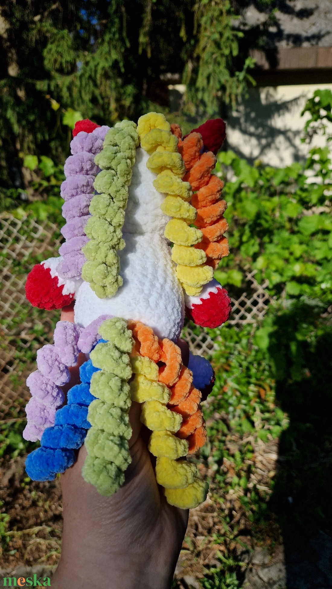 Szivárvány unikornis - horgolt amigurumi plüss - játék & sport - plüssállat & játékfigura - unikornis - Meska.hu