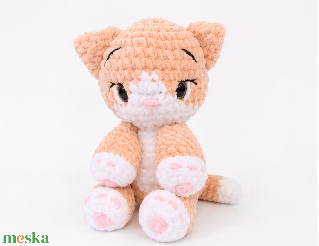 Cuki cica horgolt amigurumi plüss - játék & sport - plüssállat & játékfigura - cica - Meska.hu