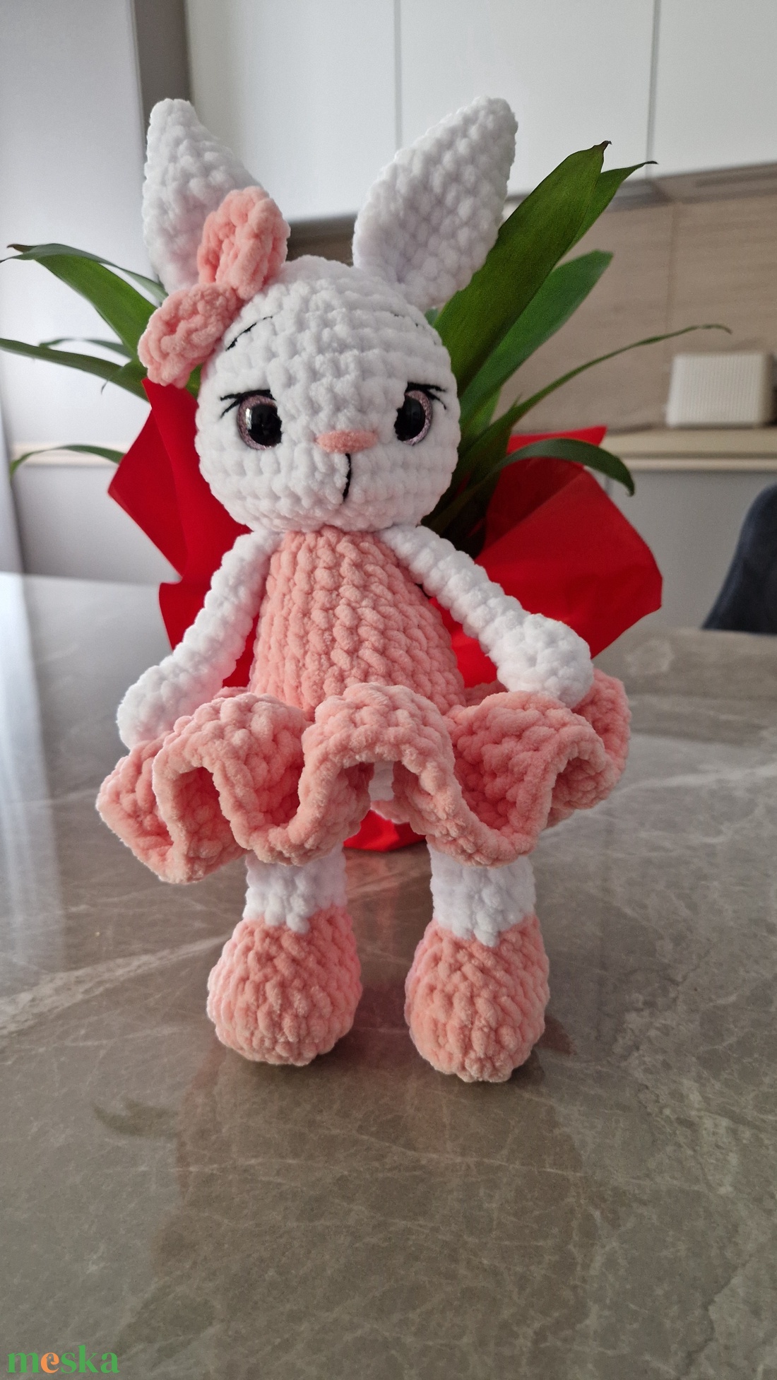 Balerina nyuszi - horgolt amigurumi nyuszi plüss - játék & sport - plüssállat & játékfigura - nyuszi - Meska.hu