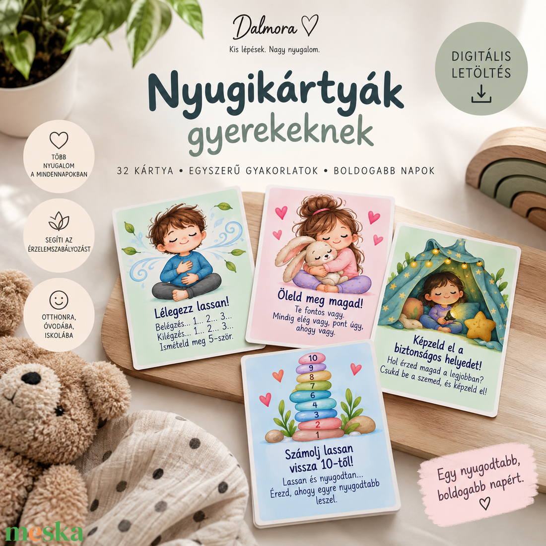Nyugikártyák gyerekeknek � 32 nyomtatható megnyugtató kártya - művészet - grafika & illusztráció - digitális - Meska.hu