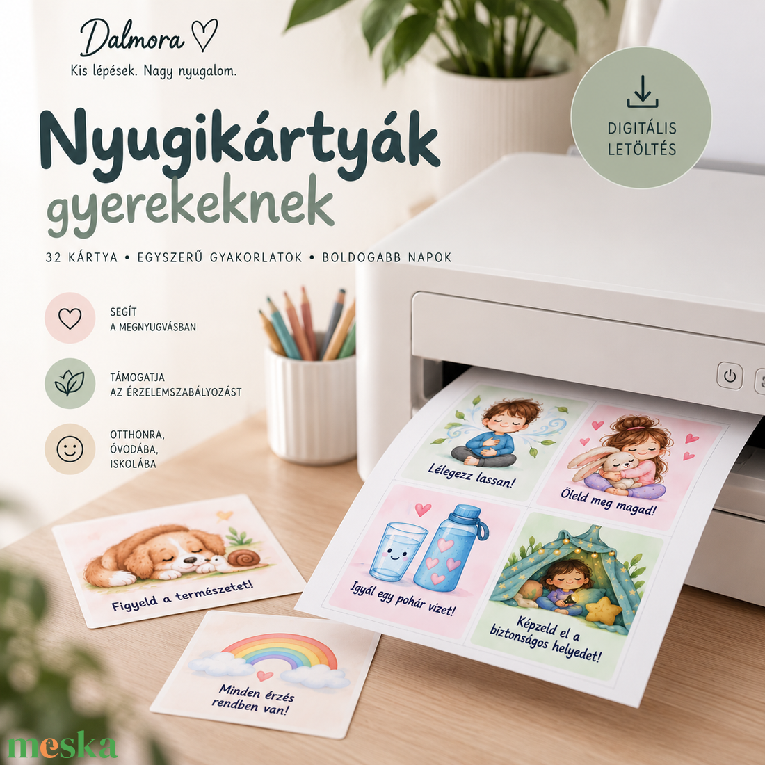 Nyugikártyák gyerekeknek � 32 nyomtatható megnyugtató kártya - művészet - grafika & illusztráció - digitális - Meska.hu