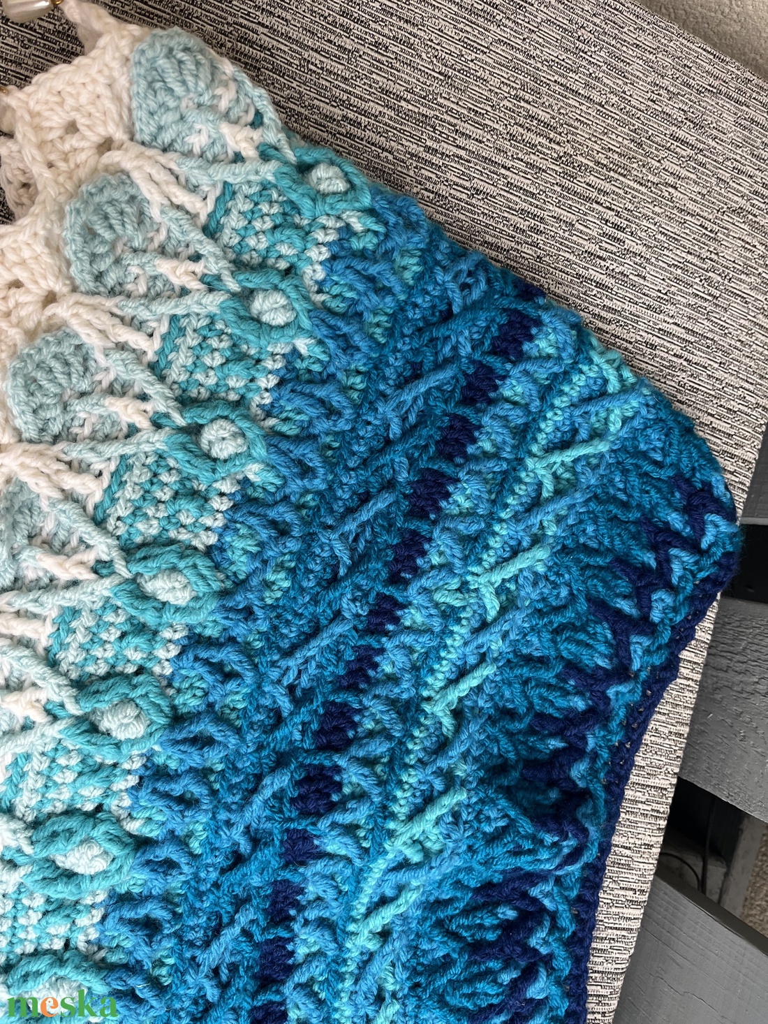 Türkiz pelerin - ruha & divat - női ruha - poncsó - Meska.hu