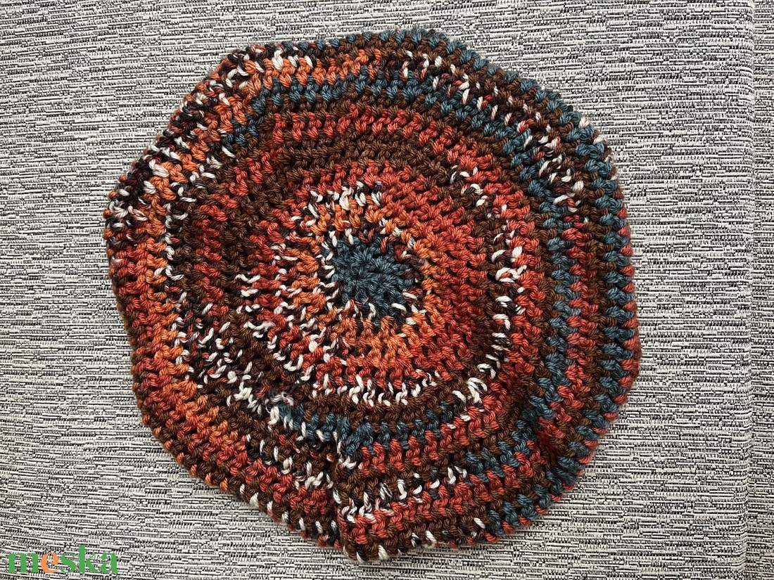 Barna-türkiz sapka-sál szett - ruha & divat - sál, sapka, kendő - sapka & sál szett - Meska.hu