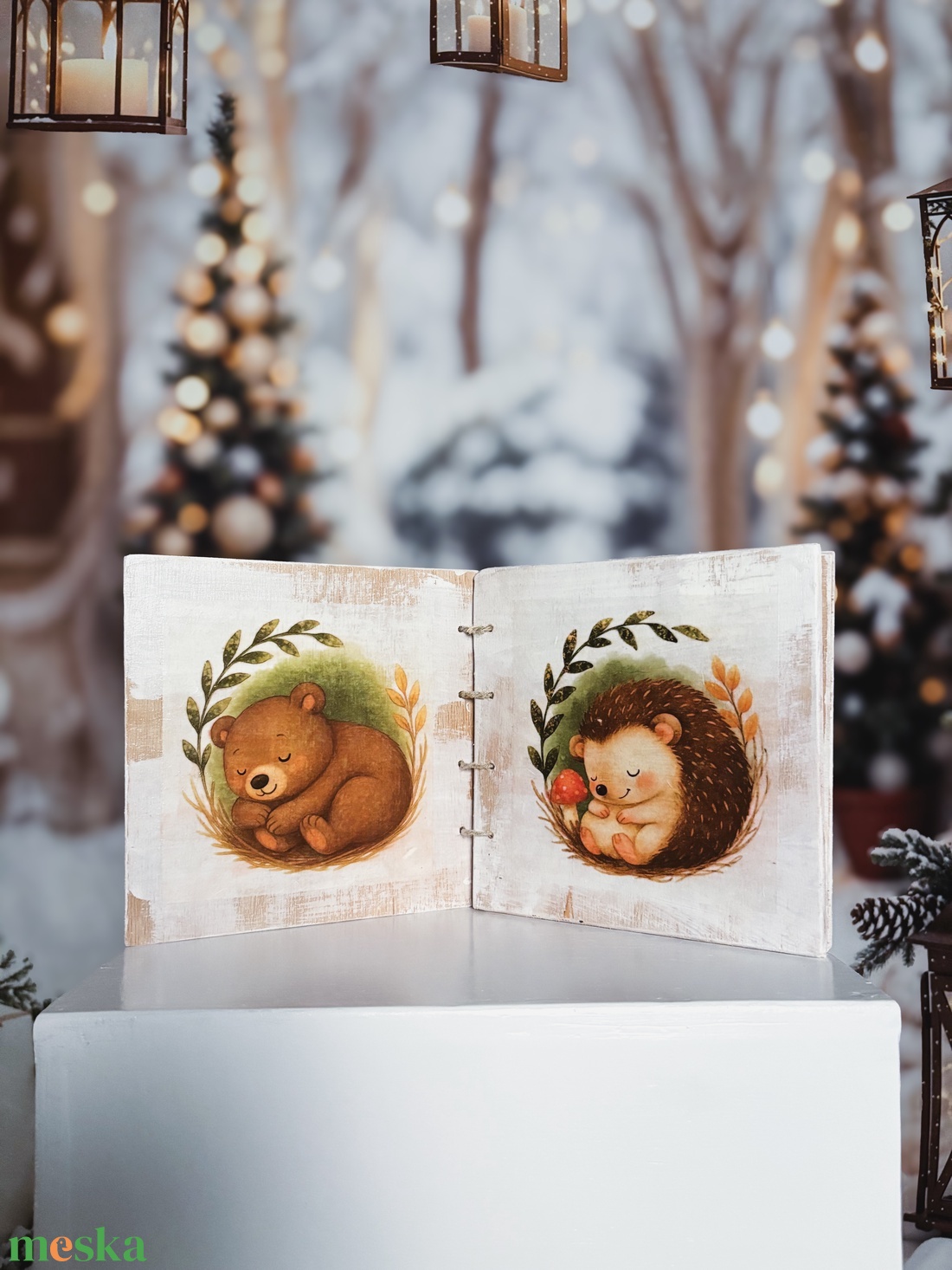 Fa mesekönyv (fehér) - kellékek & szerszámok - dekorációs kellékek - termések, terméscsomagok - Meska.hu