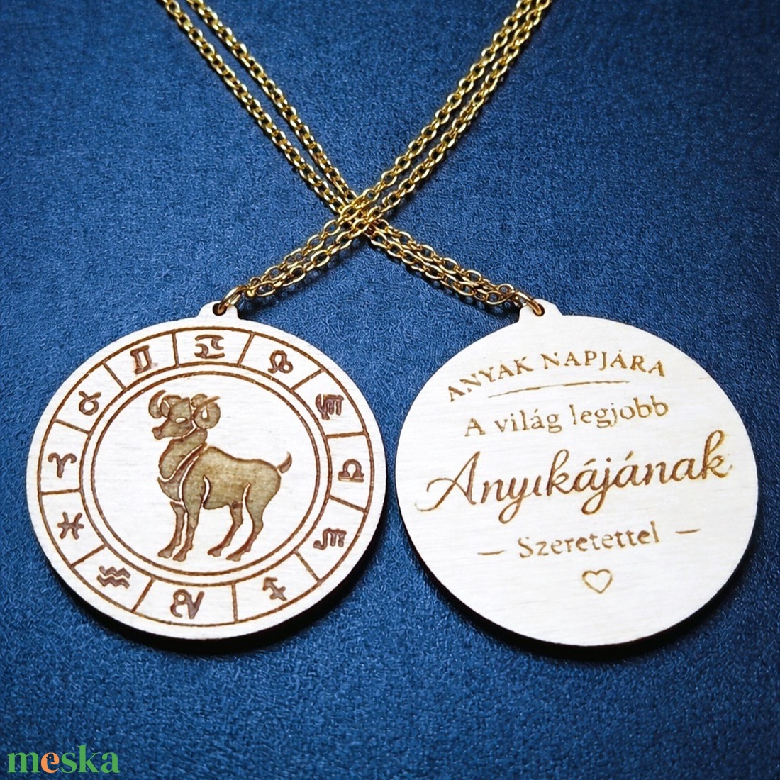 Anyák napi horoszkópos nyaklánc � Kos medál, 18K aranyozott nemesacél lánccal - ékszer - nyaklánc - medálos nyaklánc - Meska.hu