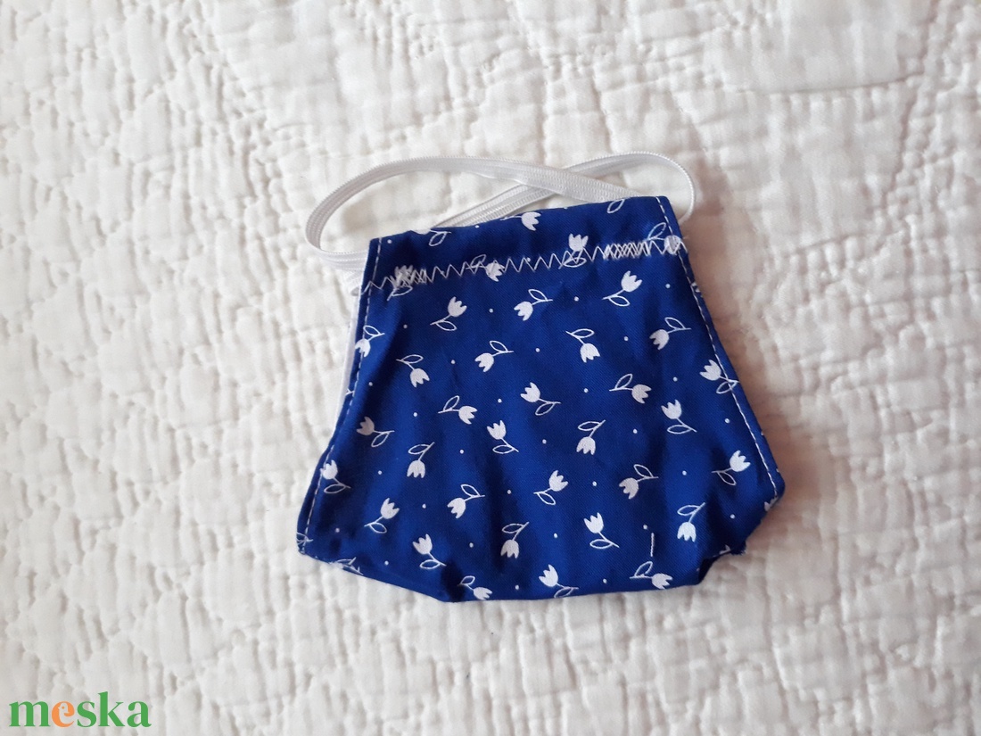 Kékfestő tulipános maszk  - ruha & divat - maszk, arcmaszk - női - Meska.hu