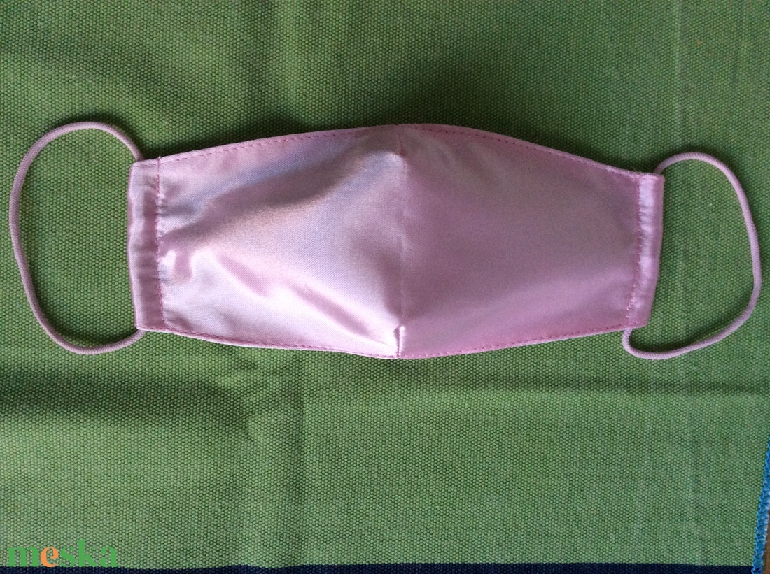 Szatén rózsaszin maszk - ruha & divat - maszk, arcmaszk - női - Meska.hu