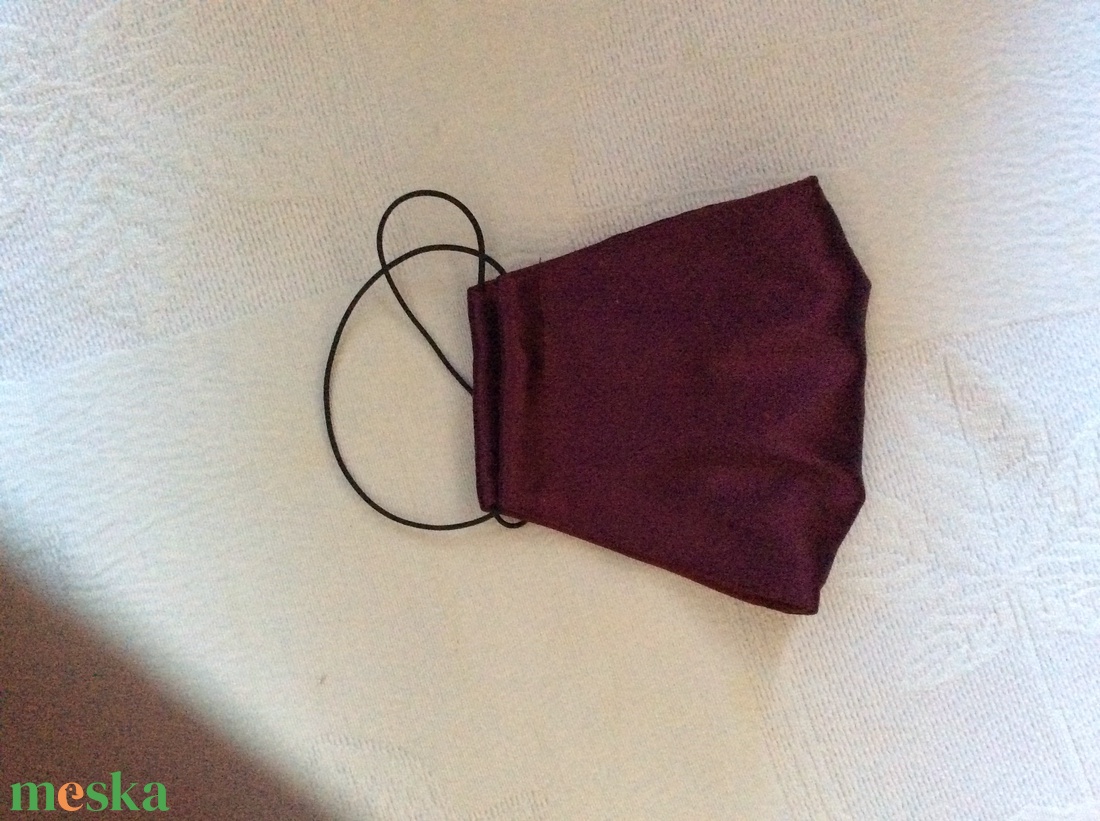 Szatén biborbordó maszk - ruha & divat - maszk, arcmaszk - női - Meska.hu