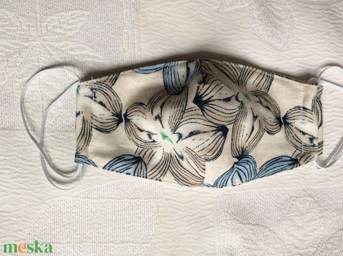Nagyvirágos textil maszk - ruha & divat - maszk, arcmaszk - női - Meska.hu