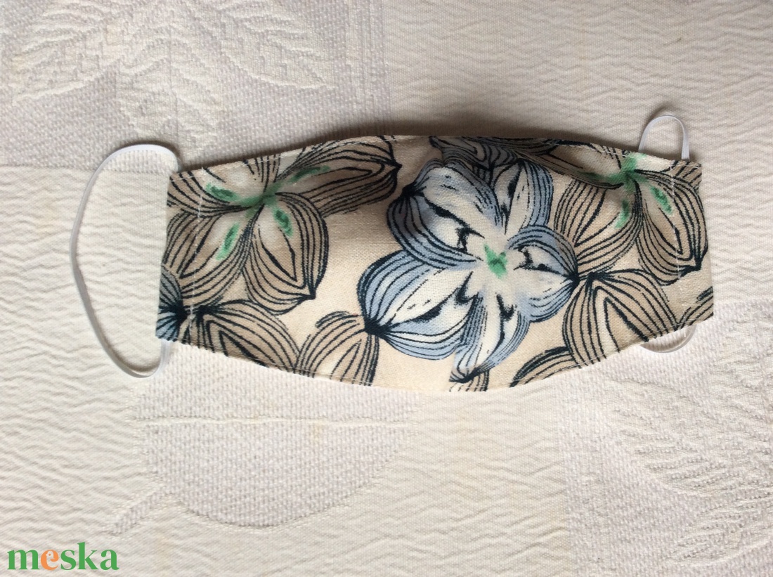 Nagyvirágos textil maszk - ruha & divat - maszk, arcmaszk - női - Meska.hu