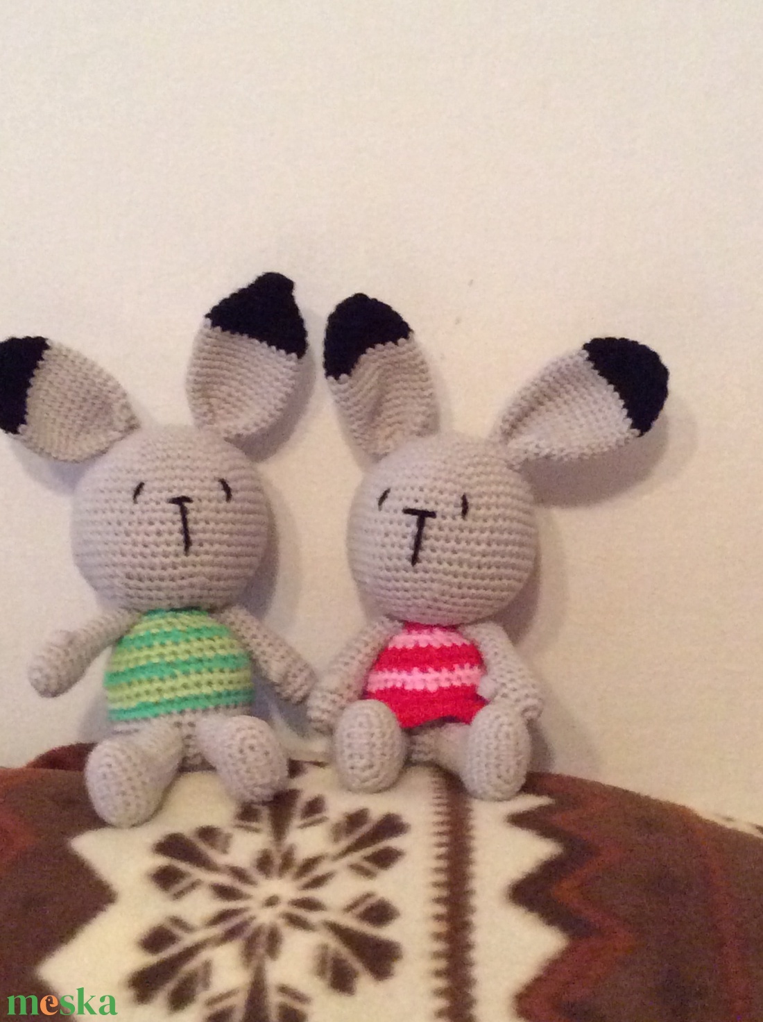 Horgolt nyuszi pár - játék & sport - plüssállat & játékfigura - más figura - Meska.hu