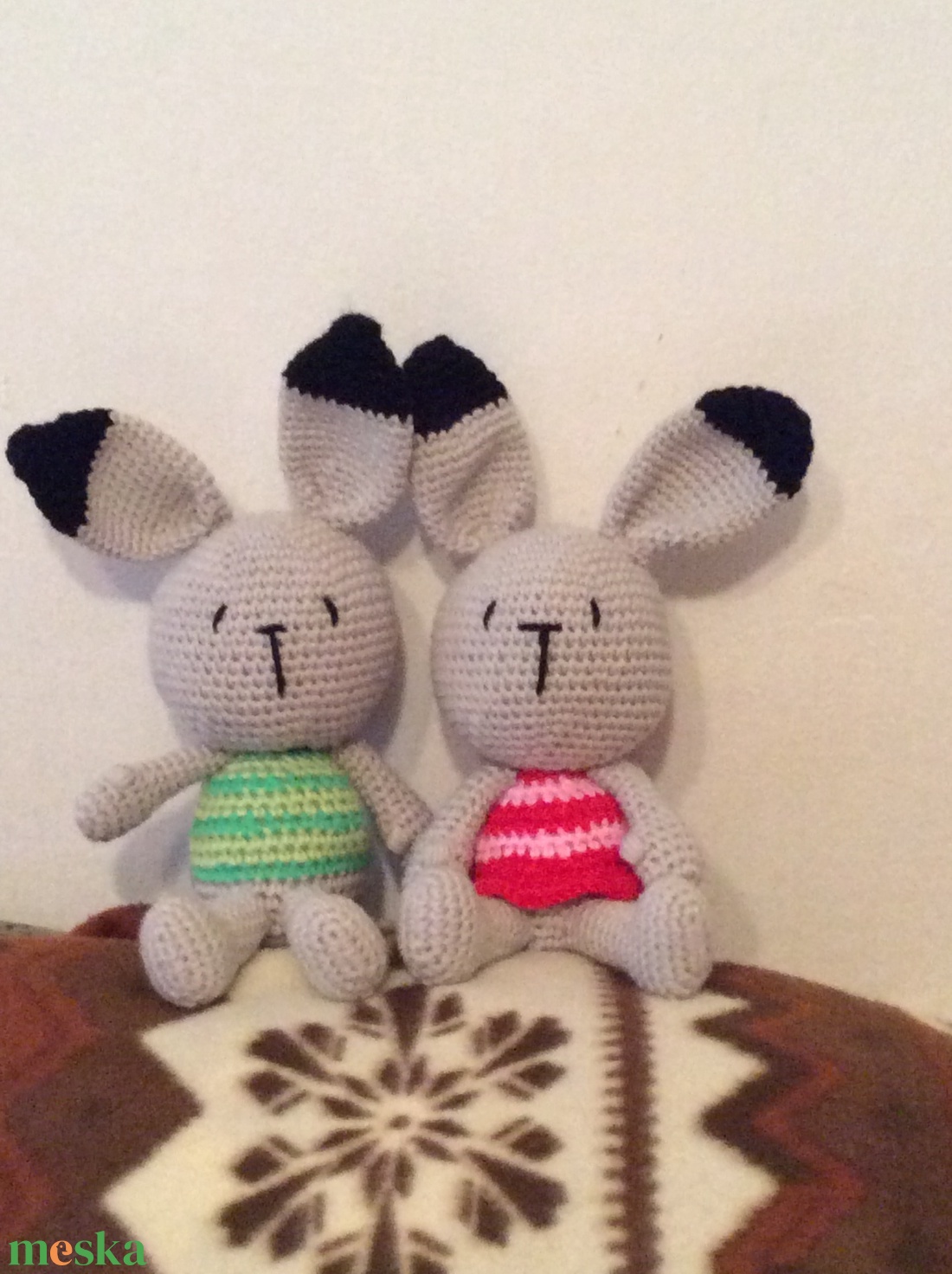 Horgolt nyuszi pár - játék & sport - plüssállat & játékfigura - más figura - Meska.hu