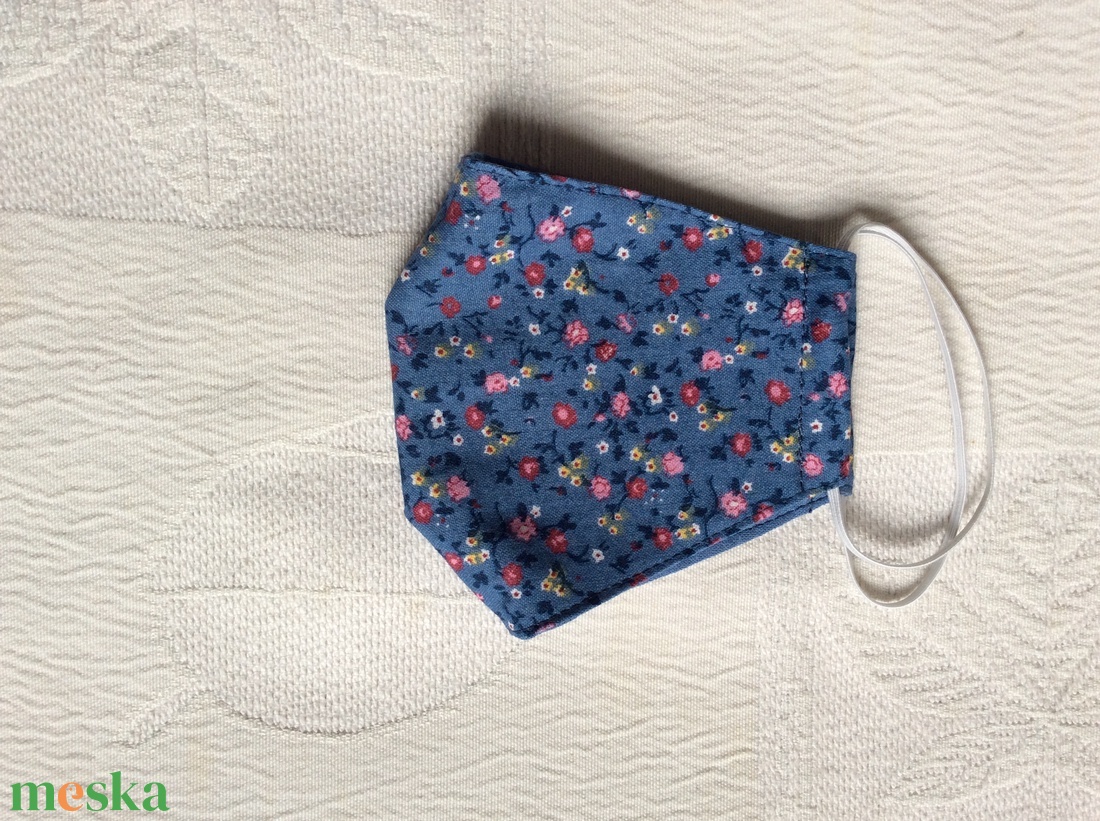 Kék,apróvirágos textil maszk - női - női - Meska.hu Kék,apróvirágos textil maszk - női - női - Meska.hu