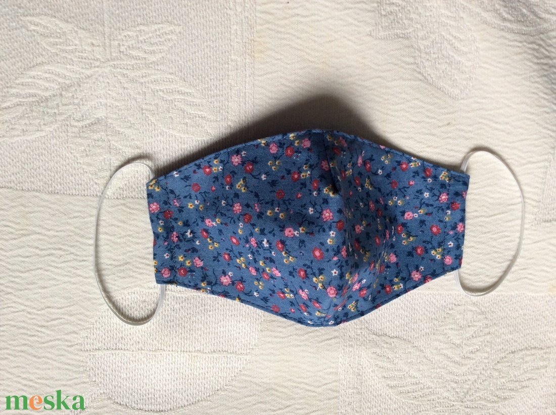 Kék,apróvirágos textil maszk - női - női - Meska.hu Kék,apróvirágos textil maszk - női - női - Meska.hu