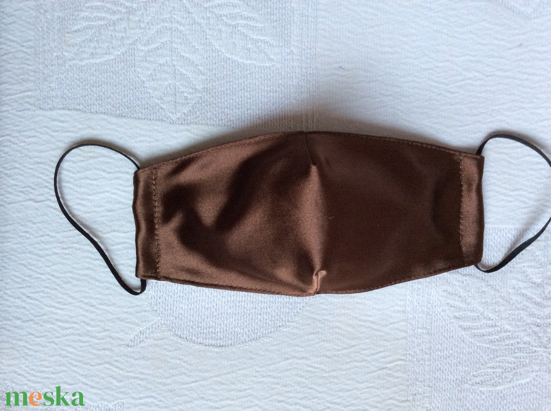 Szatn bronz barna maszk - ruha & divat - maszk, arcmaszk - női - Meska.hu