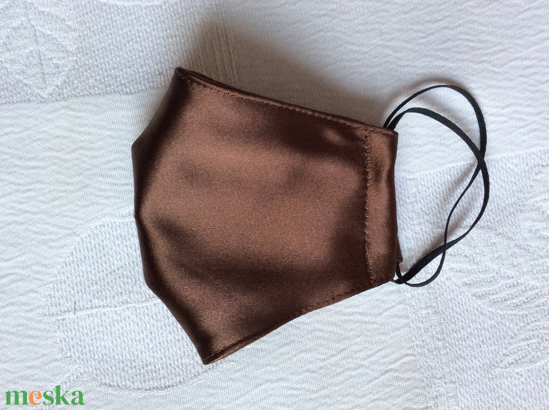 Szatn bronz barna maszk - ruha & divat - maszk, arcmaszk - női - Meska.hu