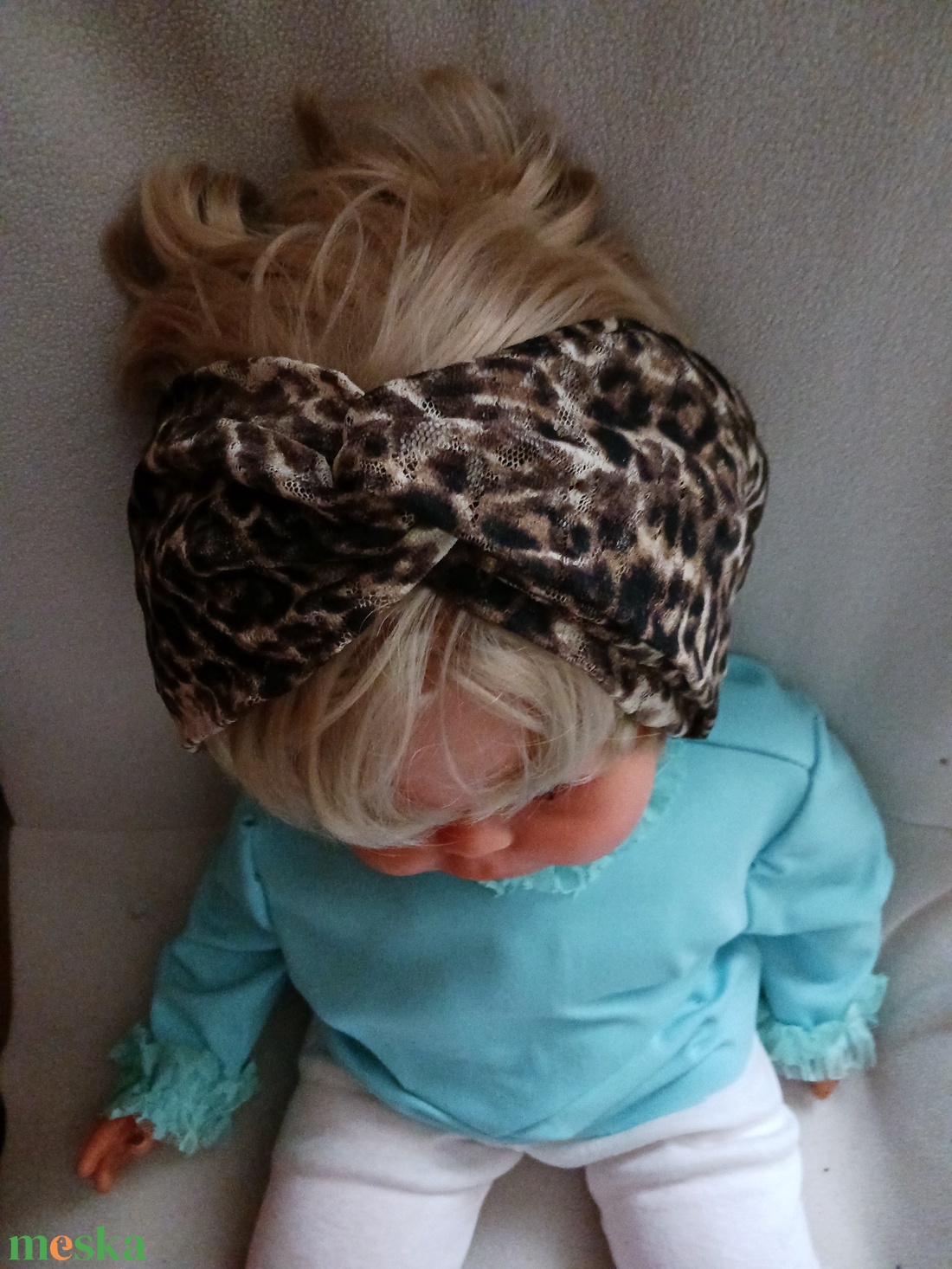 Leopárd mintás csavart elejű fejpánt - esküvő - hajdísz - hajpánt - Meska.hu