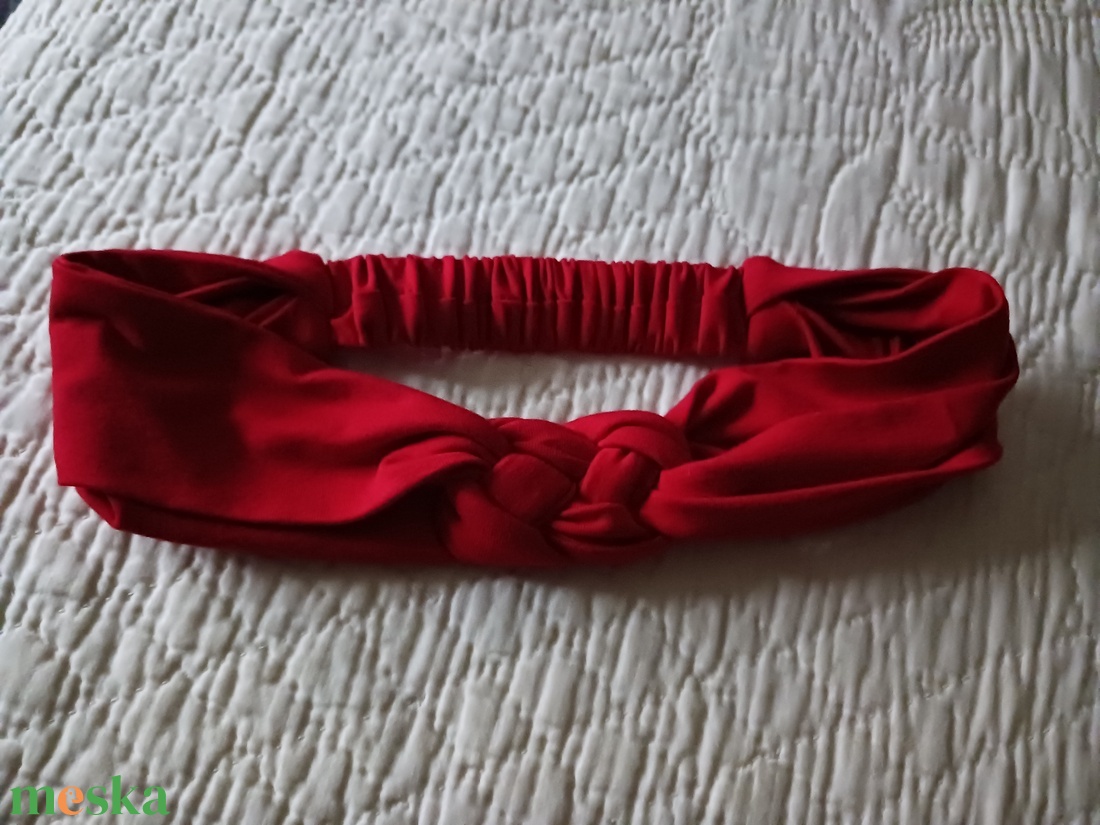 Fonott elejű mélypirös, fejpánt - esküvő - hajdísz - hajpánt - Meska.hu