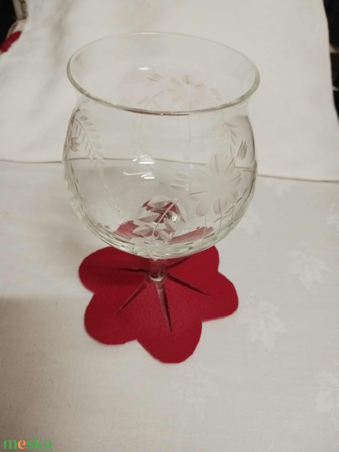 Piros pohár alátét talpaspohárra -  - Meska.hu