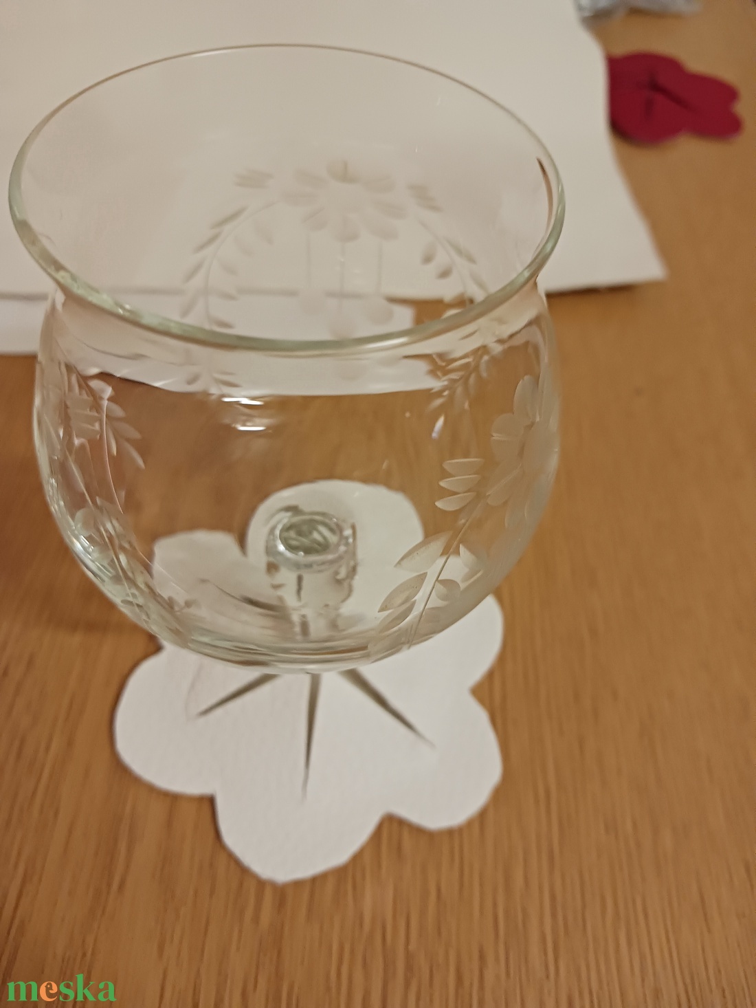 Fehér pohár alátét talpaspohárra -  - Meska.hu