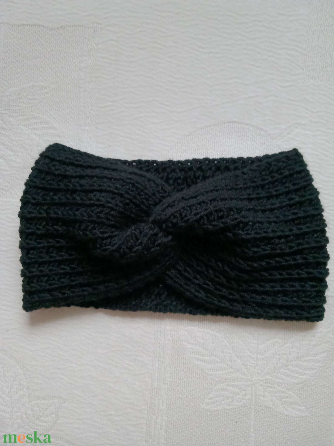 Fehér horgolt fejpánt - esküvő - hajdísz - hajpánt - Meska.hu