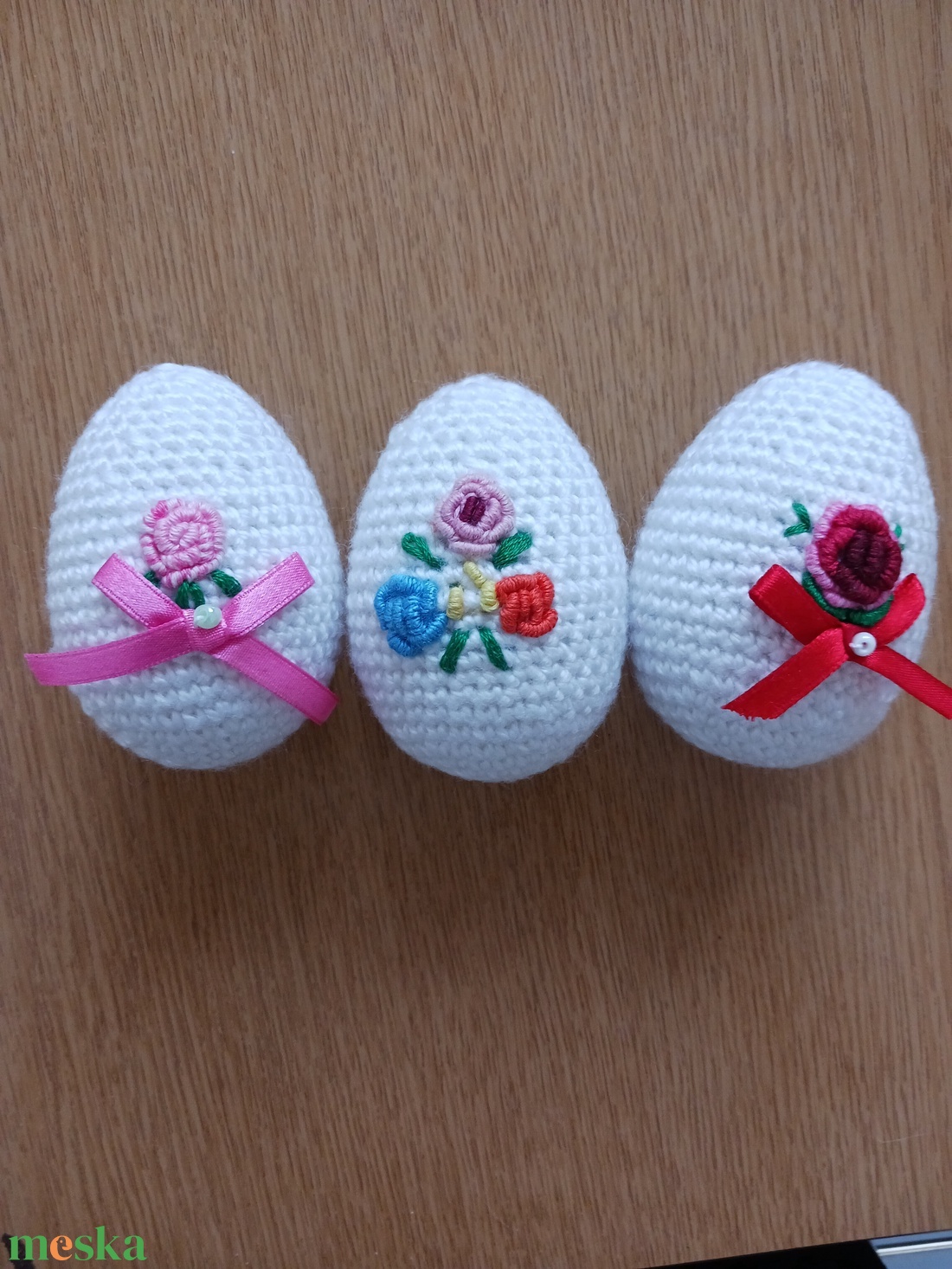 Horgolt.himzett tojás - otthon & életmód - dekoráció - dísztárgy - Meska.hu