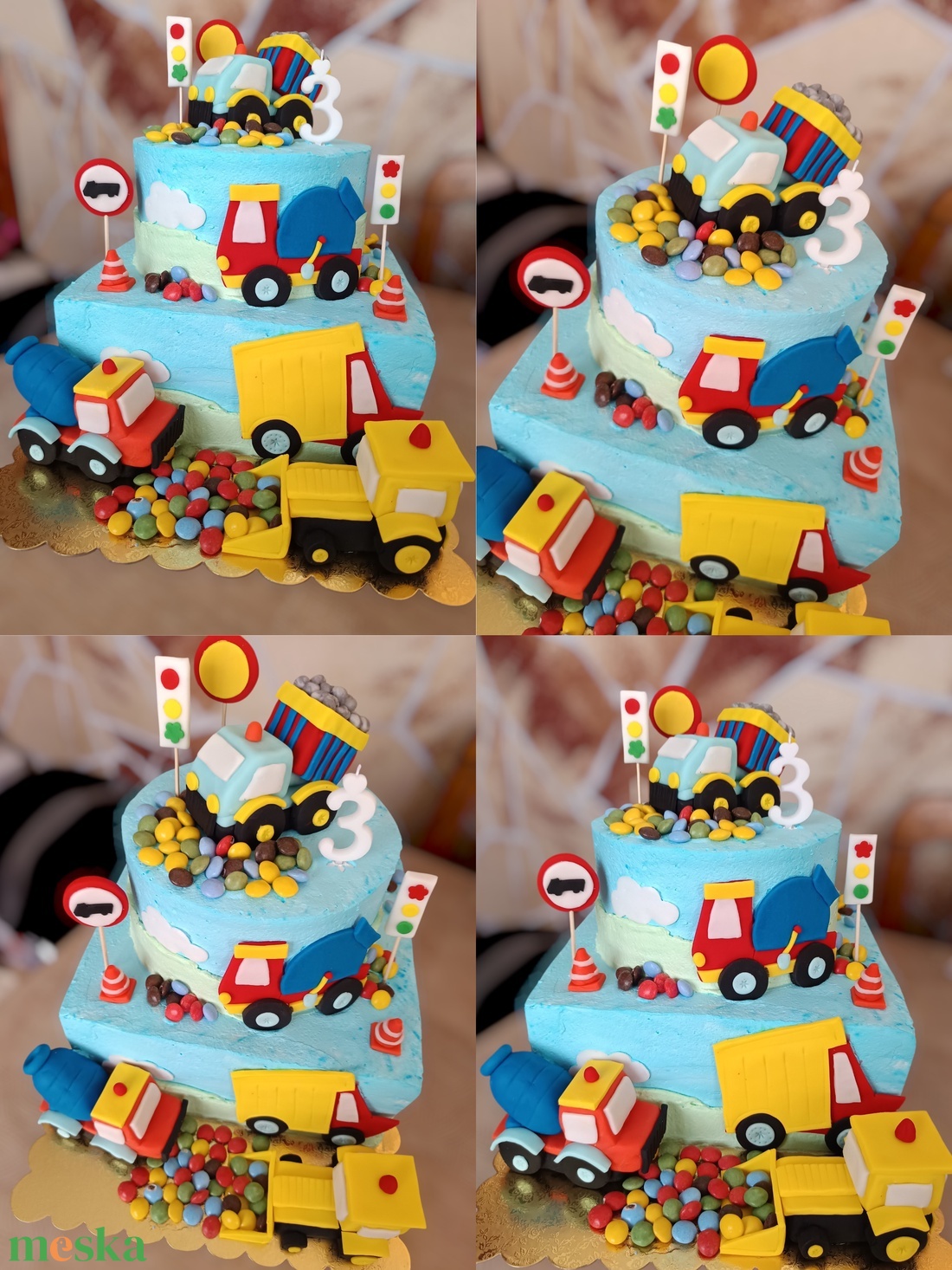 Munkagép szett emeletes tortához  - élelmiszer - édesség - mézeskalács - Meska.hu