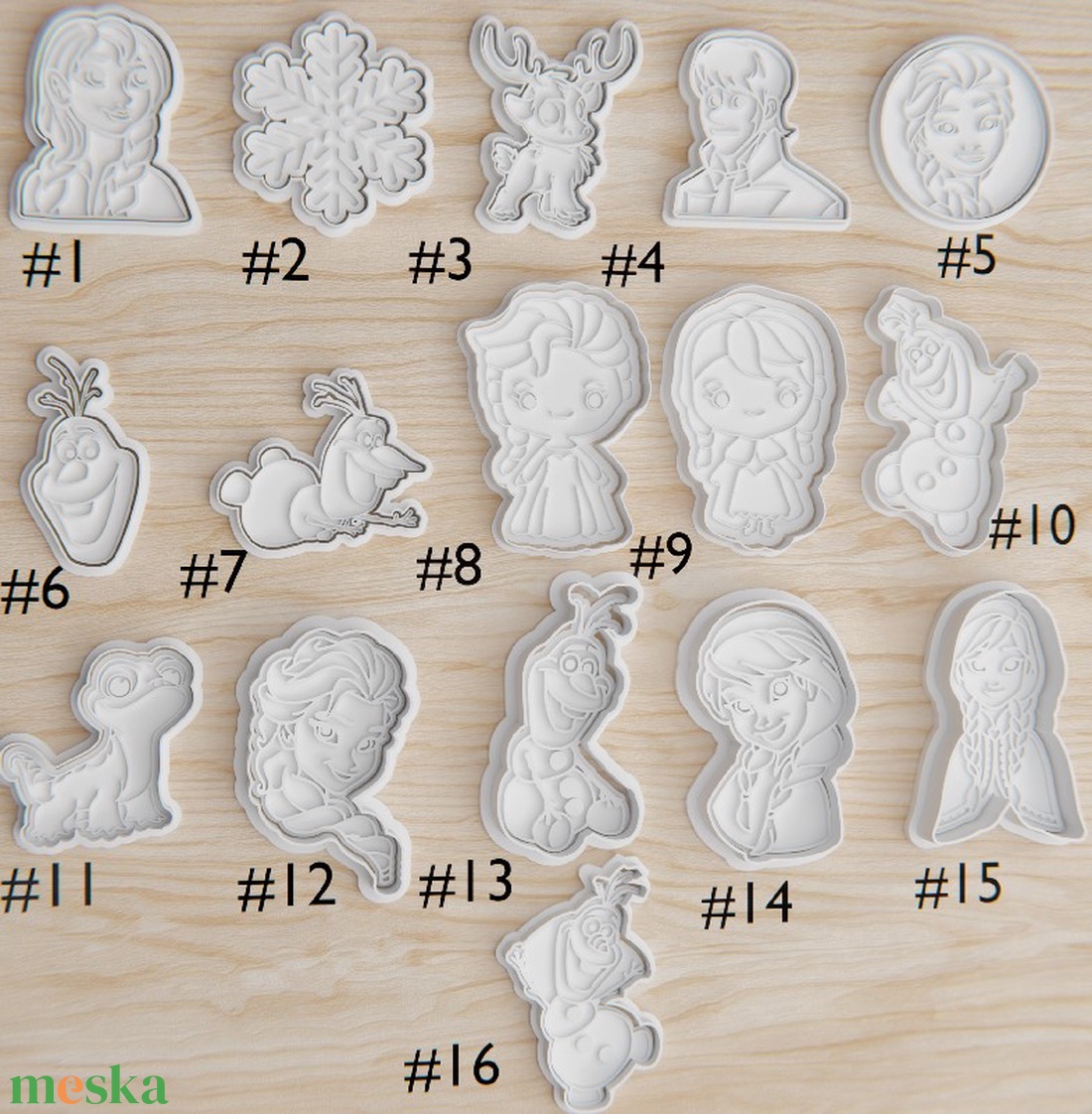 Jégvarázs sütikiszúró szett  16 darabos készlet, fondant, mézeskalács, sütemény és gyurma készítéshez - otthon & életmód - konyhafelszerelés, tálalás - sütés, főzés - sütikiszúró - Meska.hu