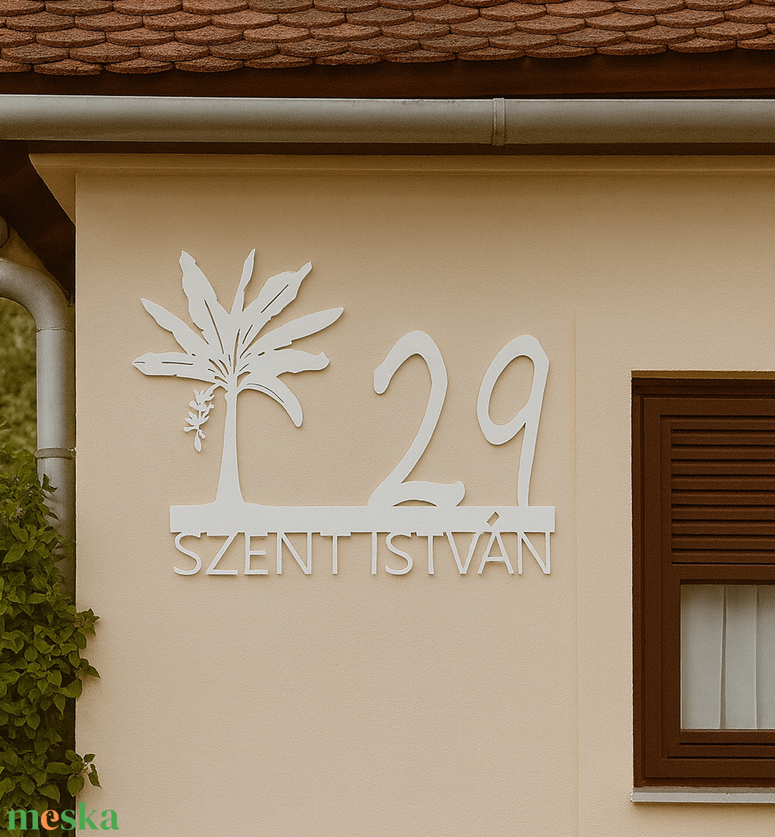 Egyedi banánfa házszámtábla  3D nyomtatott, időjárásálló ASA. - otthon & életmód - ház & kert - házszám - Meska.hu