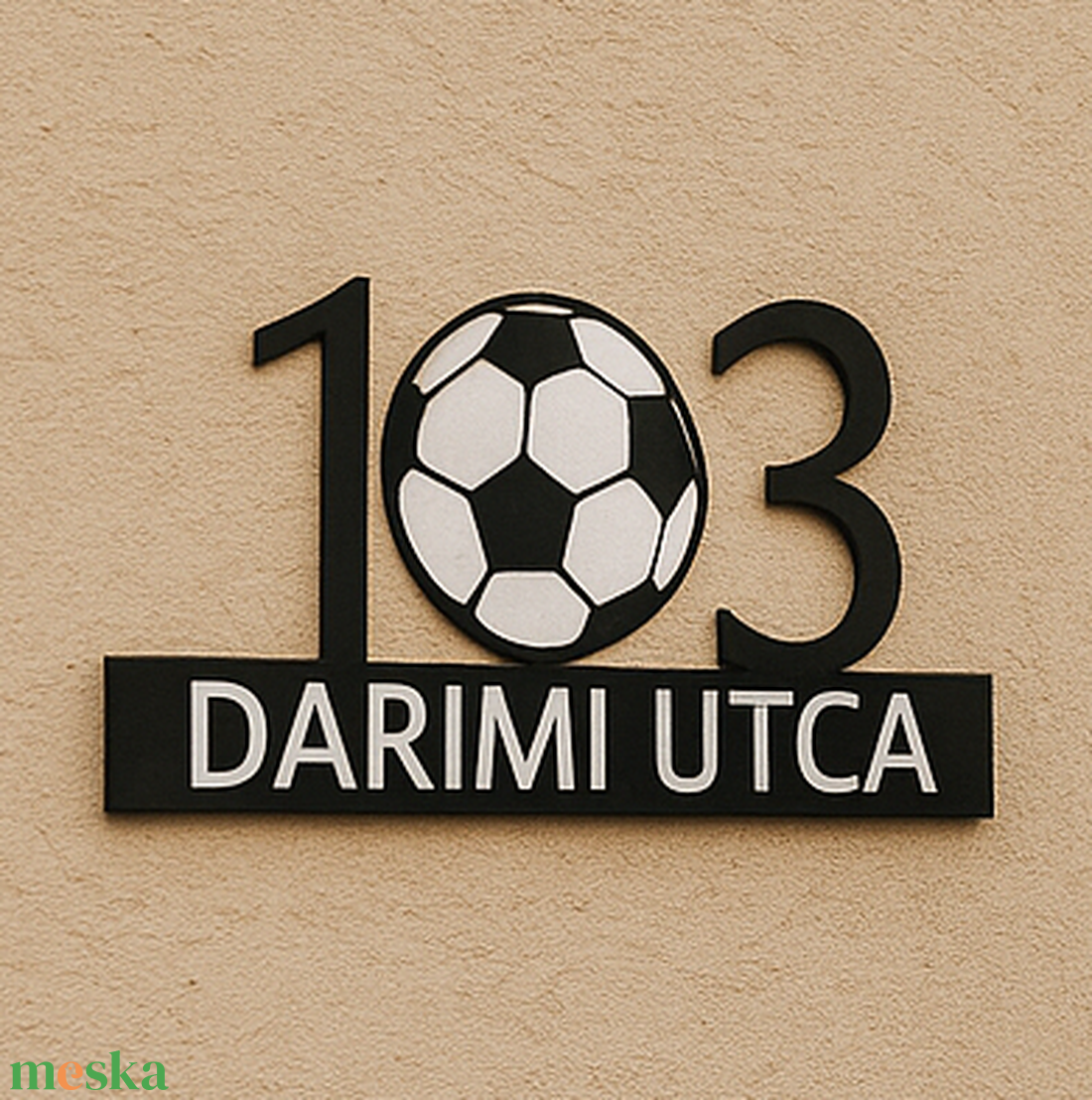 Egyedi focis házszámtábla foci focilabda - otthon & életmód - ház & kert - házszám - Meska.hu