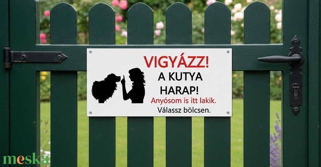 Vigyázz a kutya harap tábla Vicces kutyás figyelmeztető tábla kapura  3D nyomtatott, egyedi felirattal is - otthon & életmód - ház & kert - kutyatábla - Meska.hu