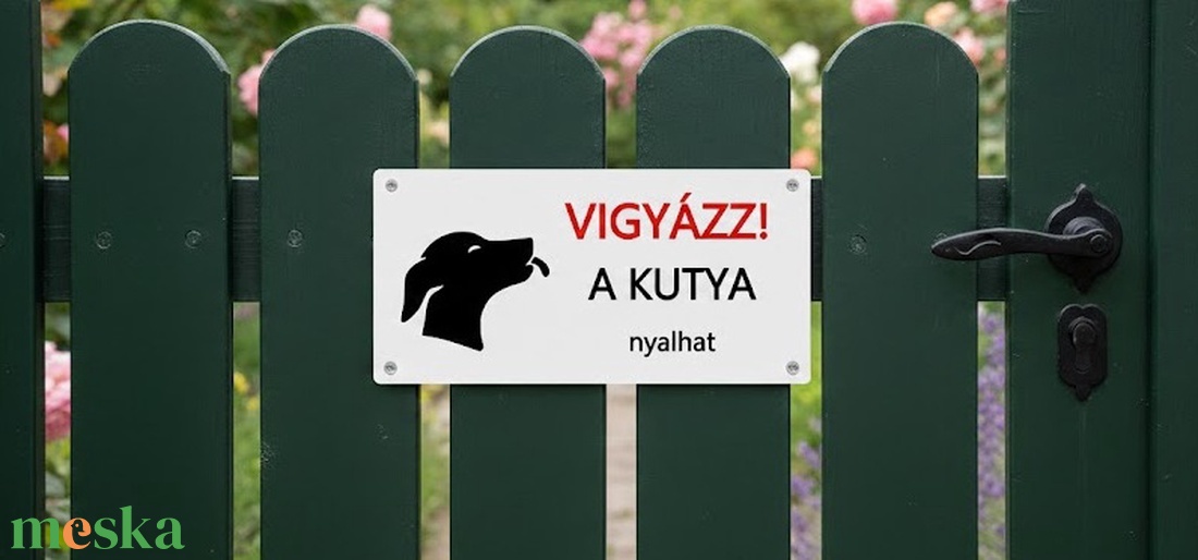 Vigyázz a kutya harap tábla Vicces kutyás figyelmeztető tábla kapura  3D nyomtatott, egyedi felirattal is - otthon & életmód - ház & kert - kutyatábla - Meska.hu