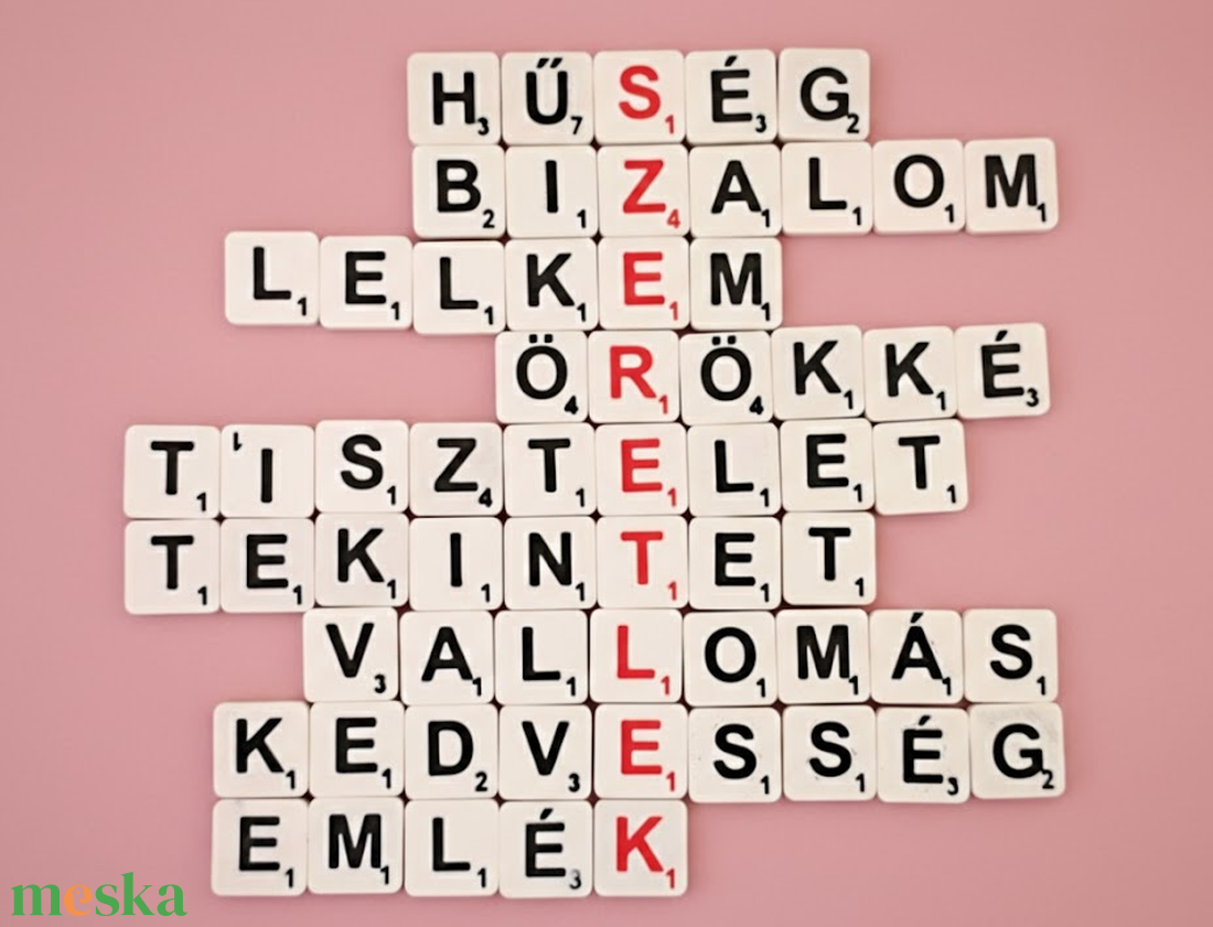 Valentin nap scrabble ajándék - egyedi feliratokkal, egyedi díszdobozban - játék & sport - puzzle - kirakó, kocka kirakó - Meska.hu